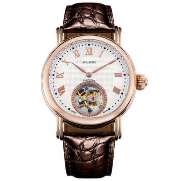 Seakors Tourbillon SE8002GW Automatic Movement Rose Gold Case