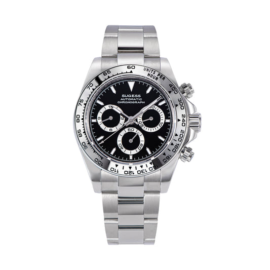 Automatic Chronograph S418-2.004 Black Dial Stainless Steel Bezel Professional