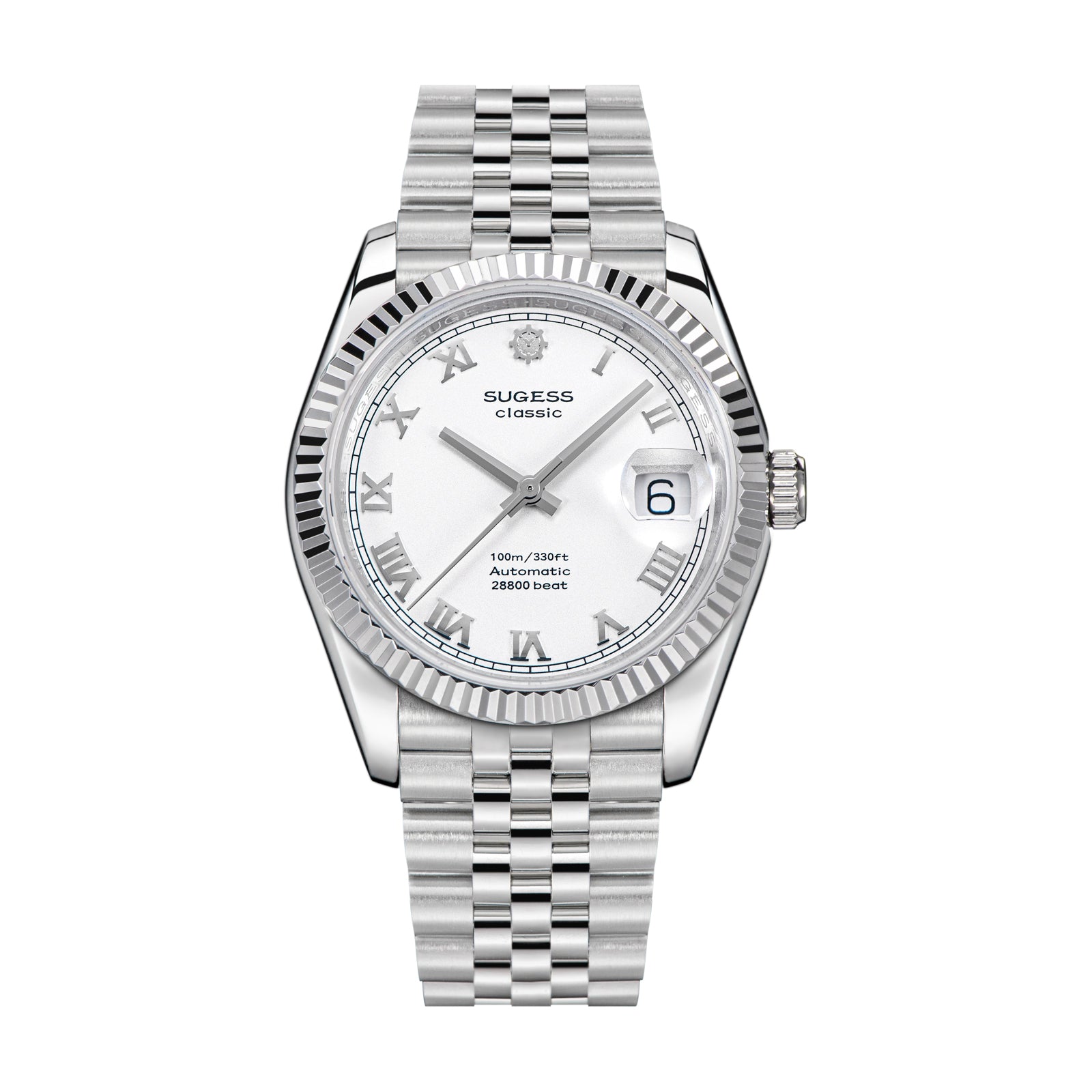 Automatic Classic S447 36mm White Dial Fluted Bezel Jubilee Bracelet S