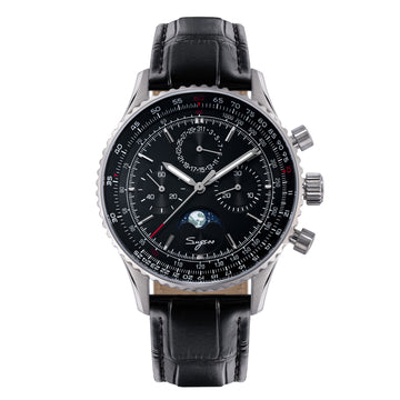 MoonPhase Chrono Master S468 Stainless Steel Case Black Dial