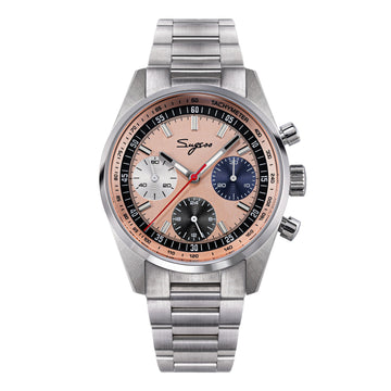 Sugess S465 Chronograph Stainless Steel Special Champagne Dial Silver Hand