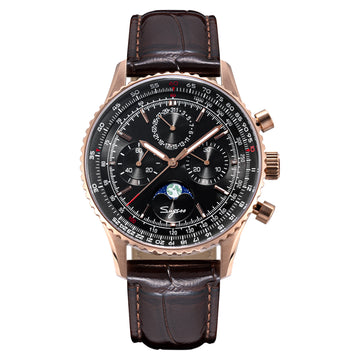 MoonPhase Chrono Master S468 Rose Gold Case Rose Black Dial