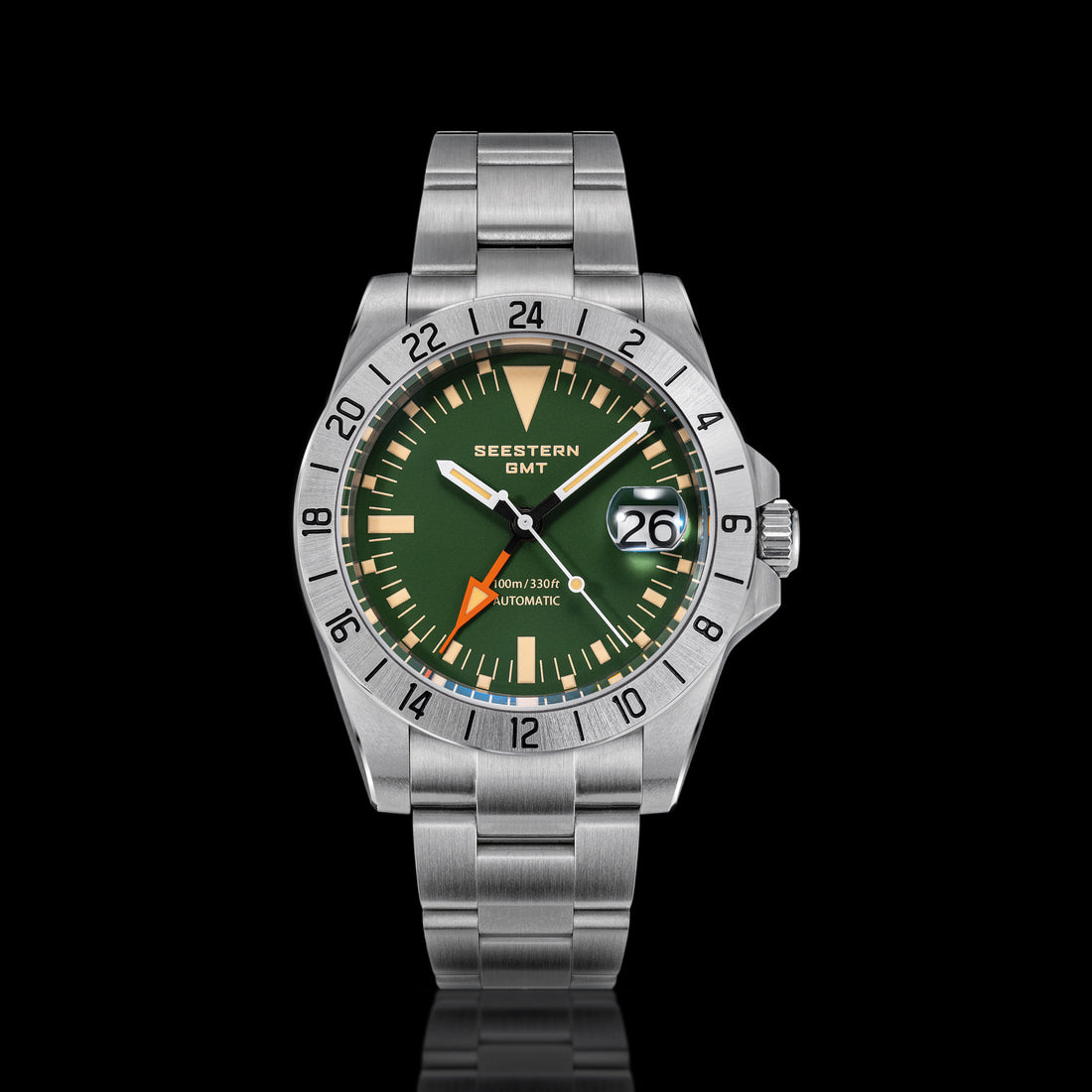 Seestern Heritage S436-2 BB Green Dial GMT Automatic