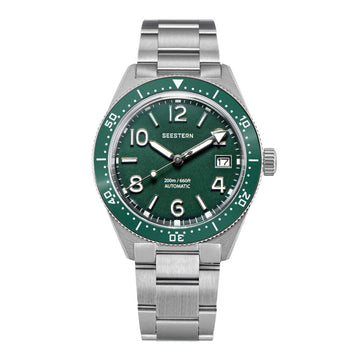 Seestern S434-2 Stainless-Steel Green Dial Professional Diver Automatic 200m Water Resistant