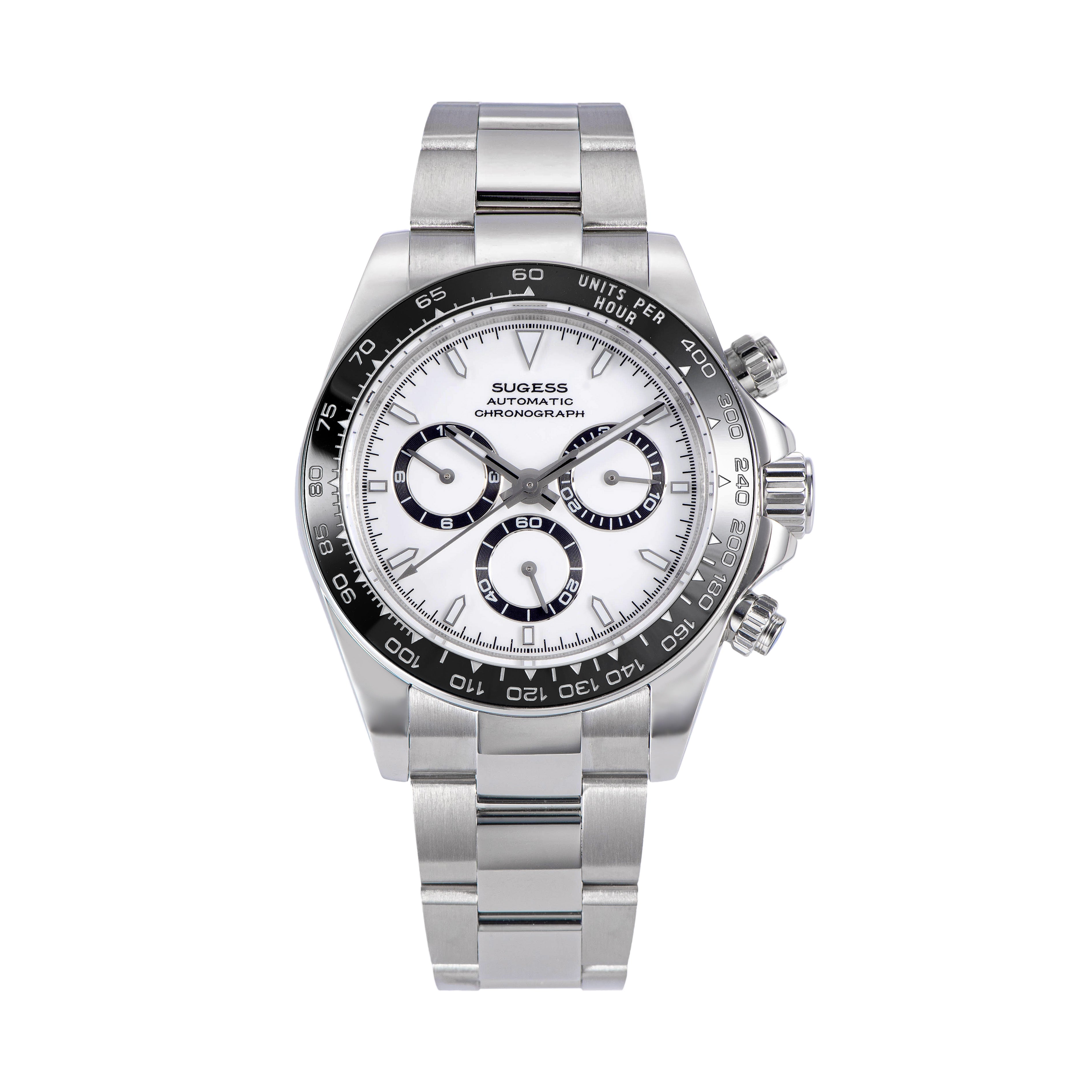 Automatic Chronograph 418-2 White Dial Ceramic Bezel Professional ...