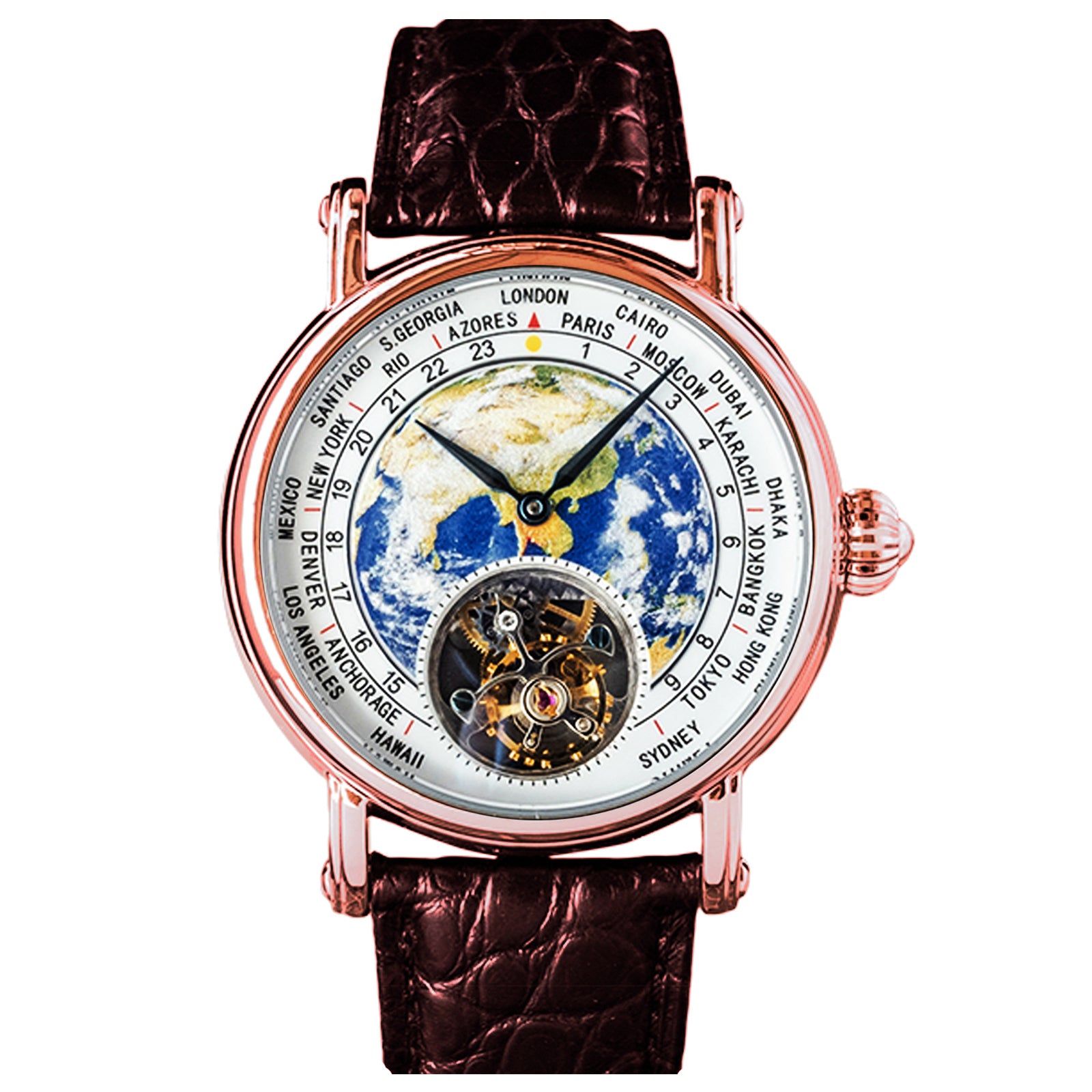 Sugess Enamel Earth Seagull ST8000 Tourbillon Movement Watch