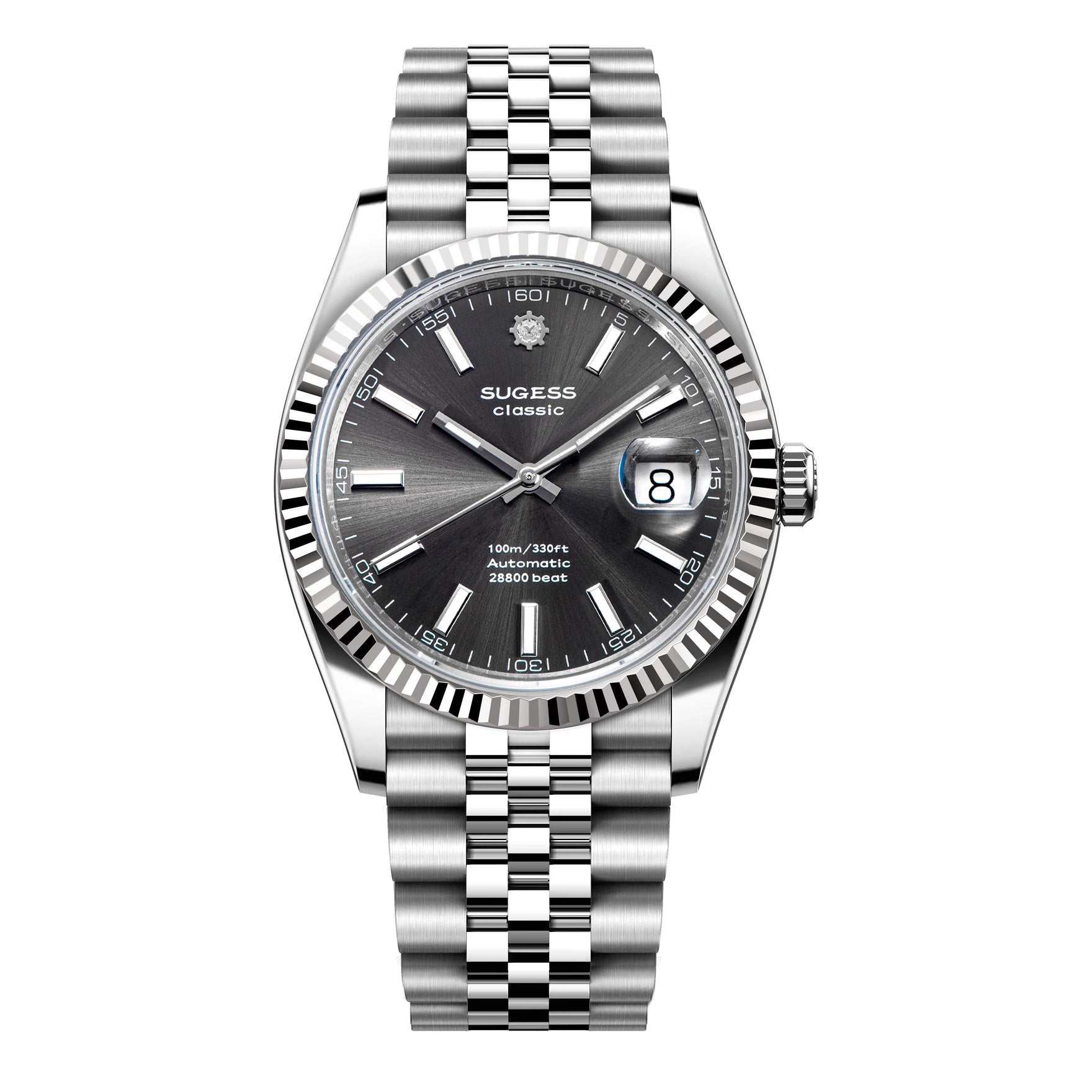 Automatic Classic S448 Grey Dial Fluted Bezel Jubilee Bracelet ST2130