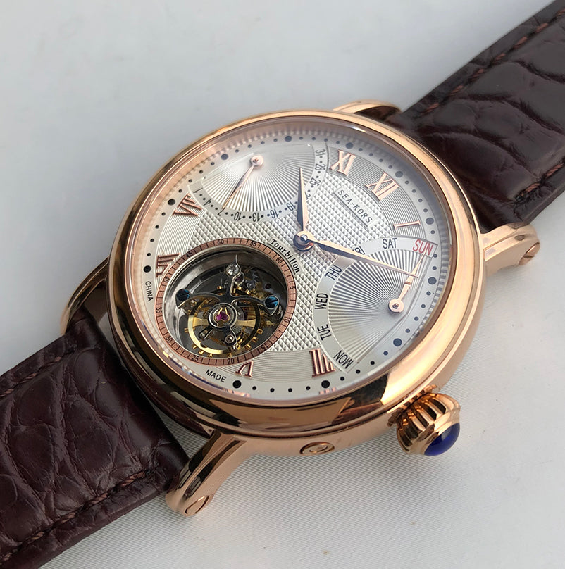 Seakors Tourbillon SE8004GW Rose Gold Case