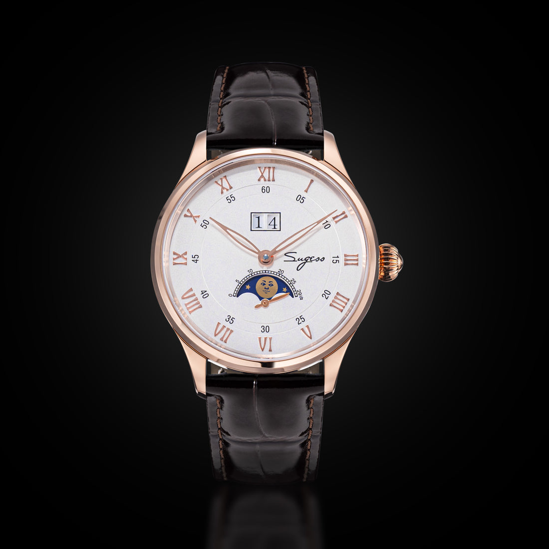MoonPhase Master S437-2 Moon Phase Automatic Rose Gold Case White Dial