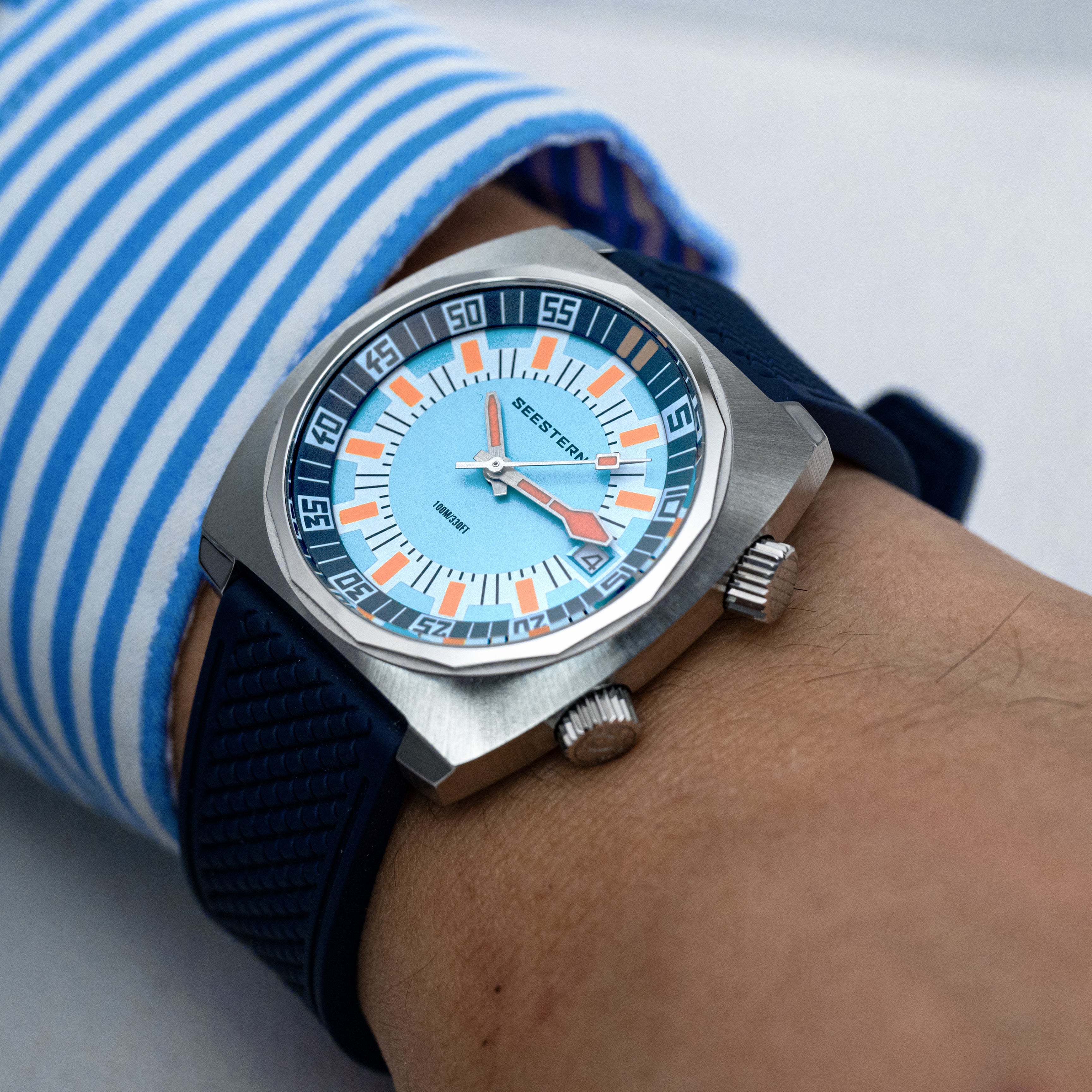Seestern S471 Internal Rotating Bezel Blue Dial Automatic
