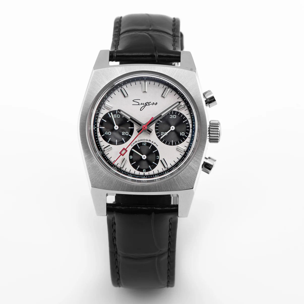 Chrono Heritage S419 Chronograph Panda Dial Leather Strap