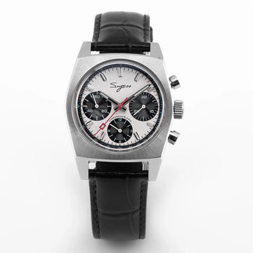 Chrono Heritage S419 Chronograph Panda Dial Leather Strap