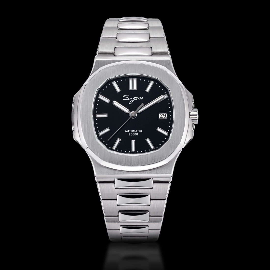 Heritage S466 PP Octagonal Day Display Black Dial Stainless-Steel Automatic