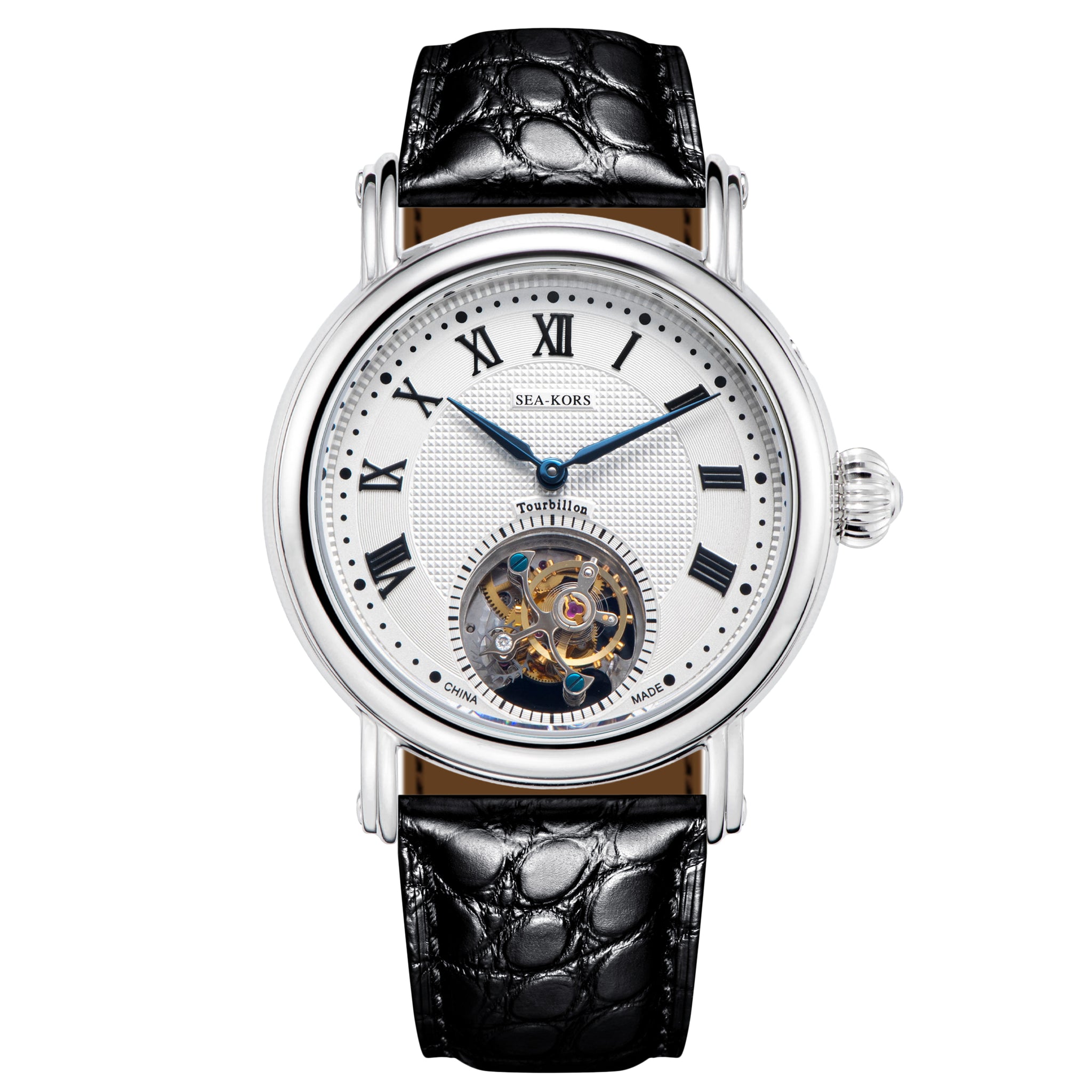 Seakors Tourbillon SE8002SK Black Indexes Automatic Movement