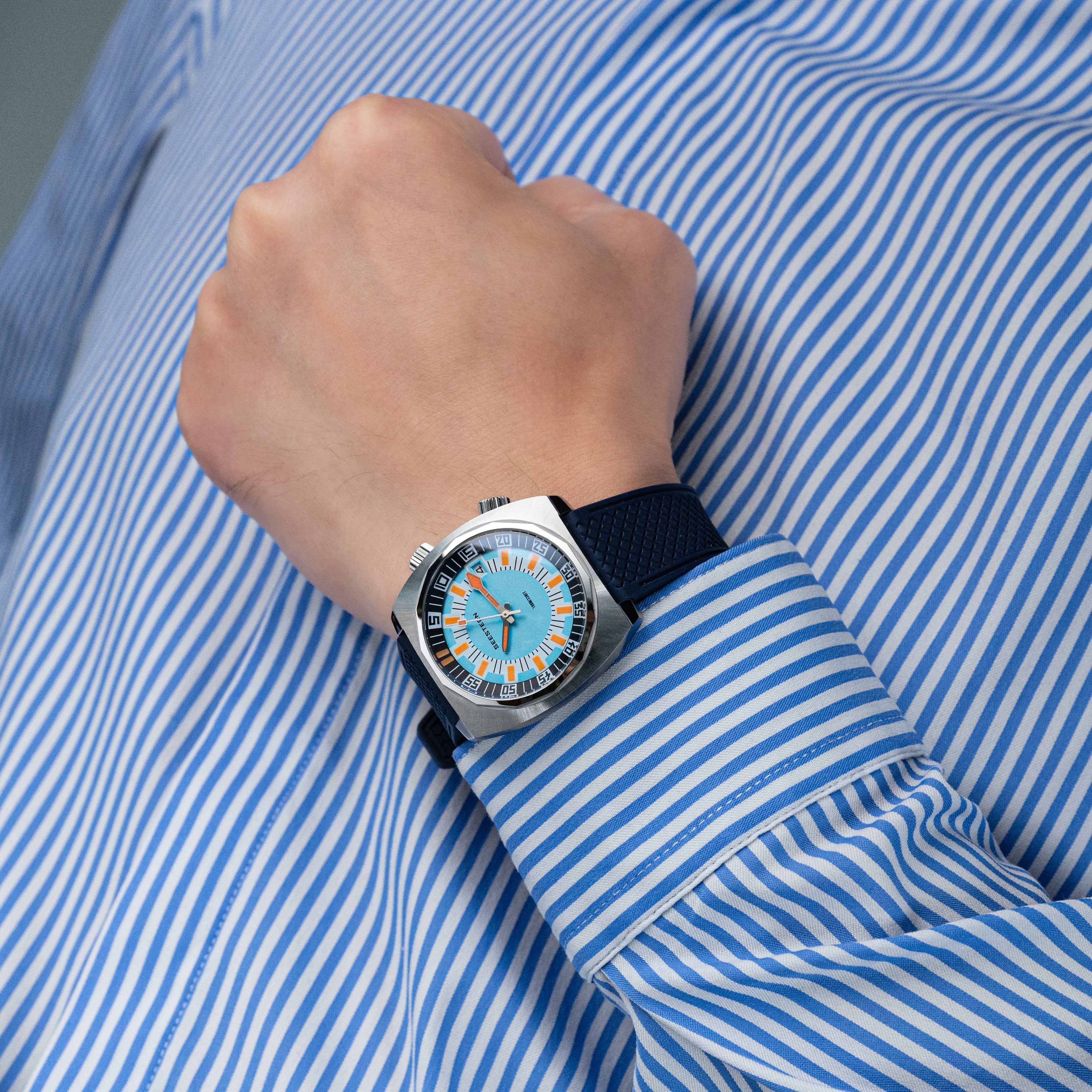 Seestern S471 Internal Rotating Bezel Blue Dial Automatic
