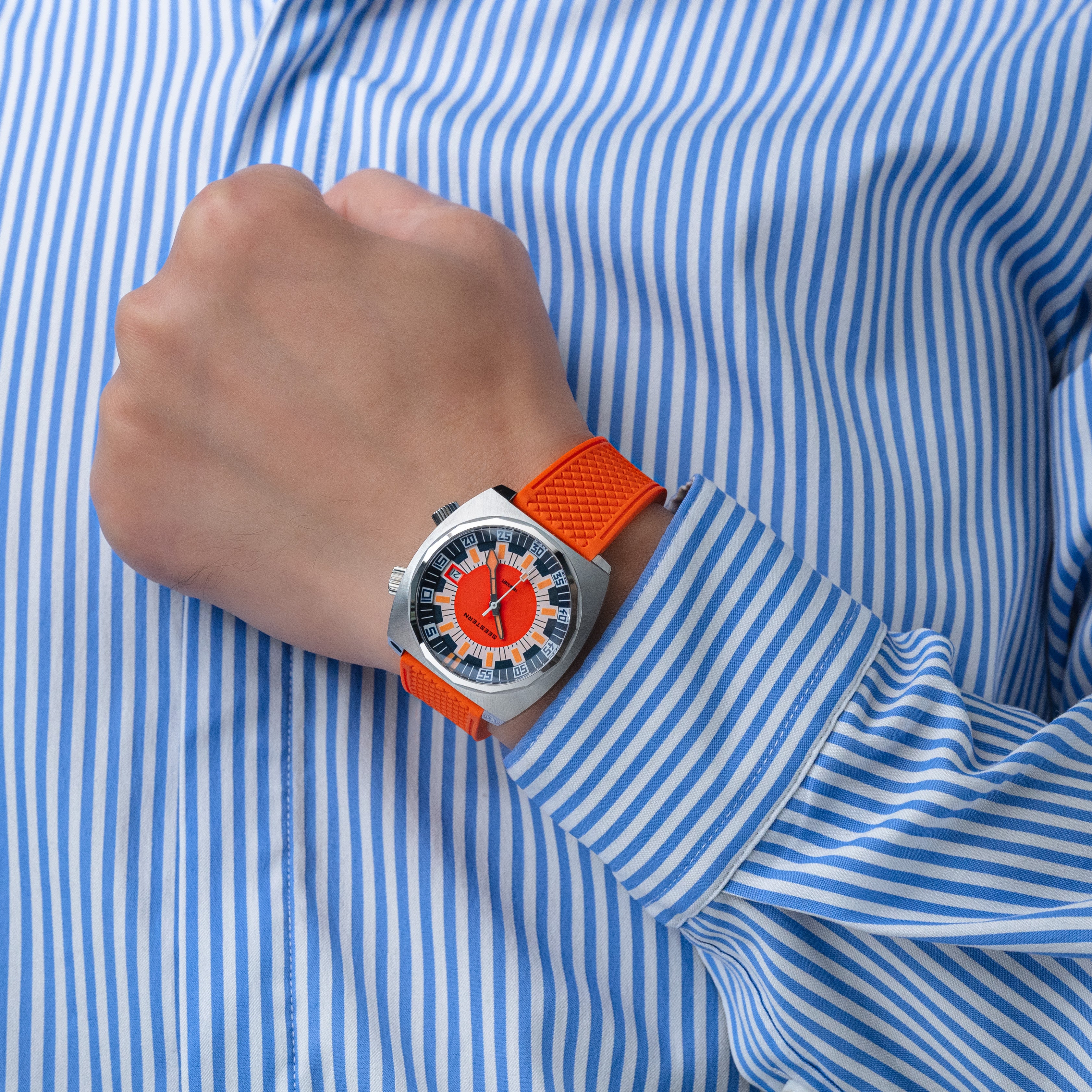 Seestern S471 Internal Rotating Bezel Orange Dial Automatic