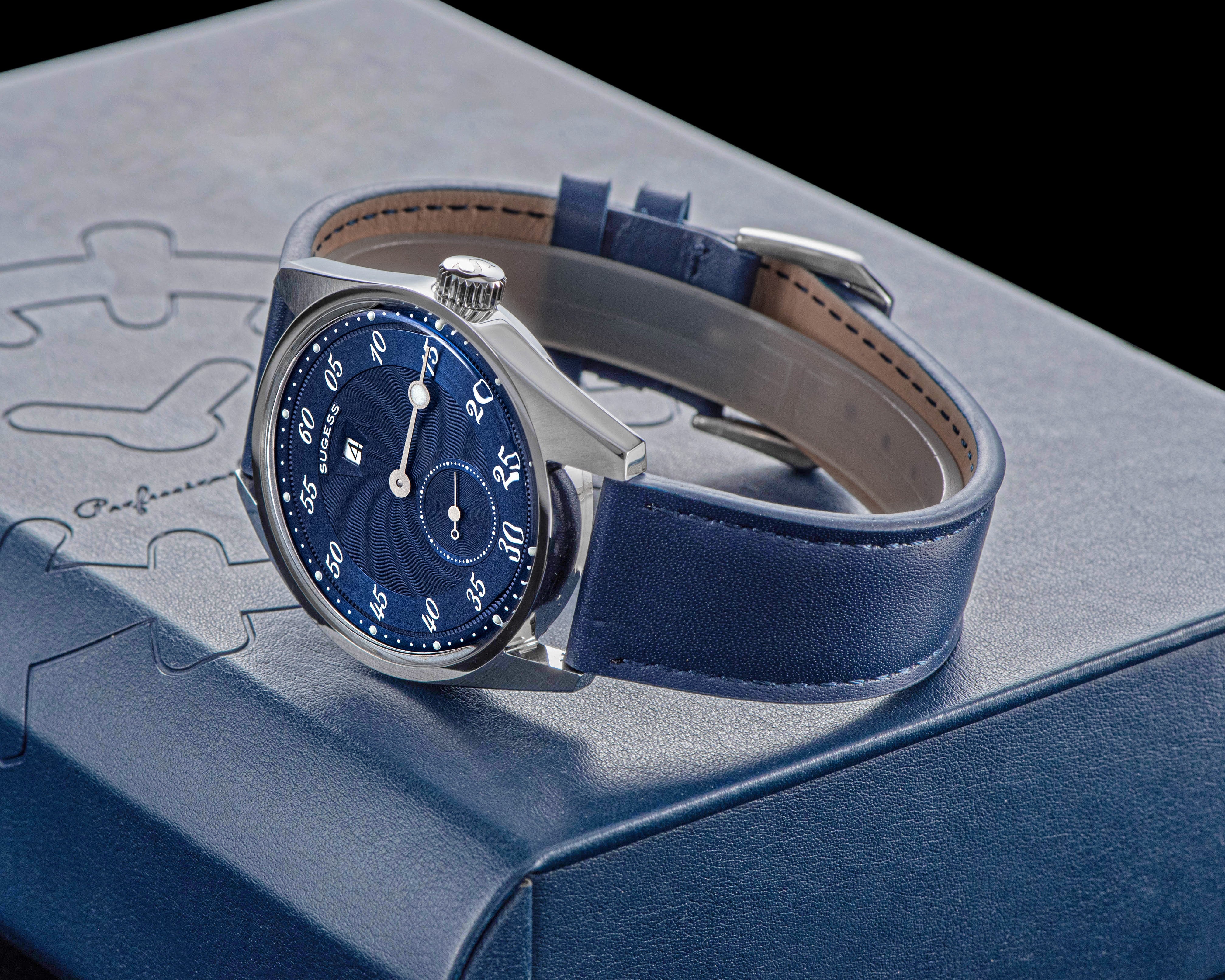 Automatic S451-1 Deep Blue Dial Jumping Hour One Pointer Stainless Ste