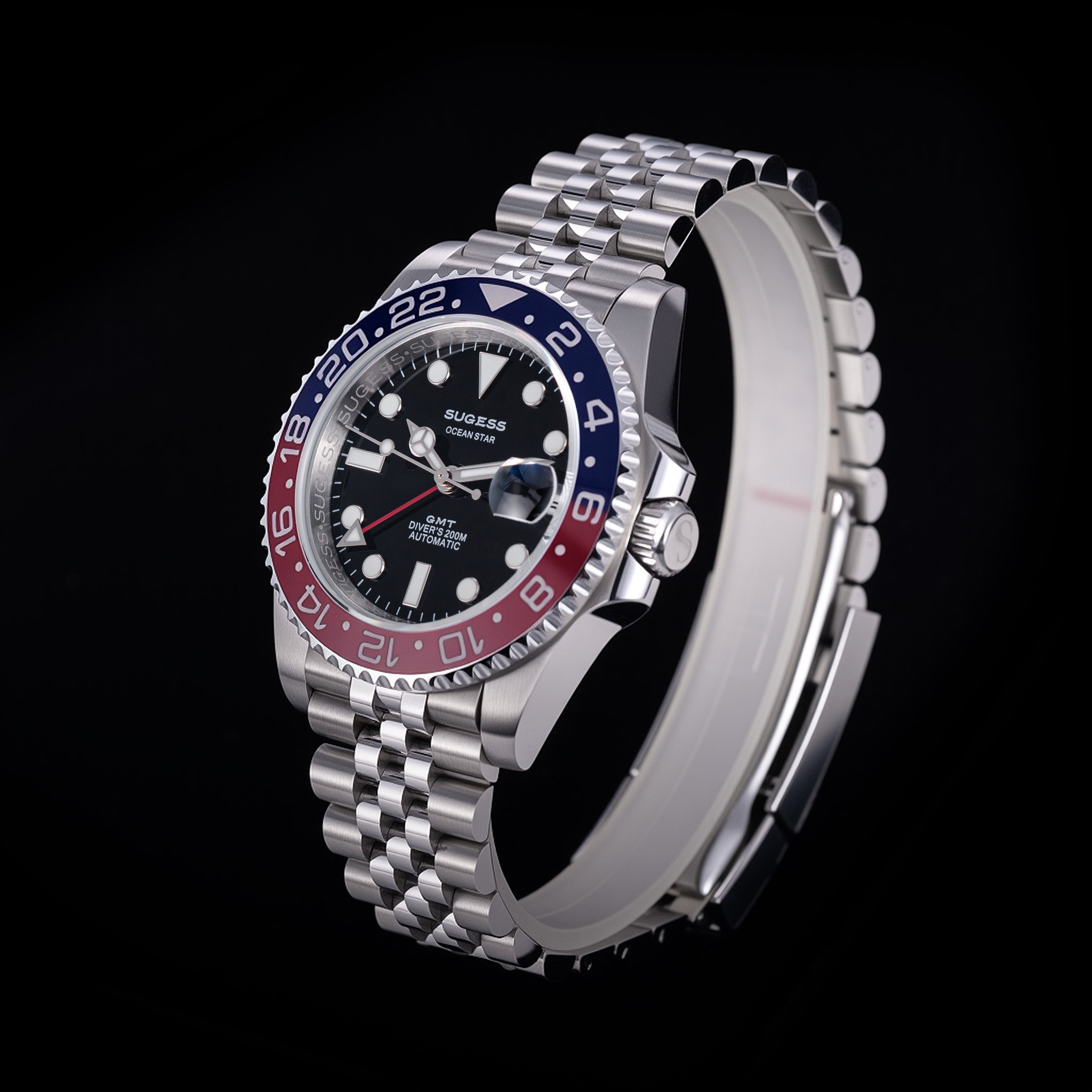 Sugess GMT Diver's Stainless Steel Ceramic Bezel High Beat