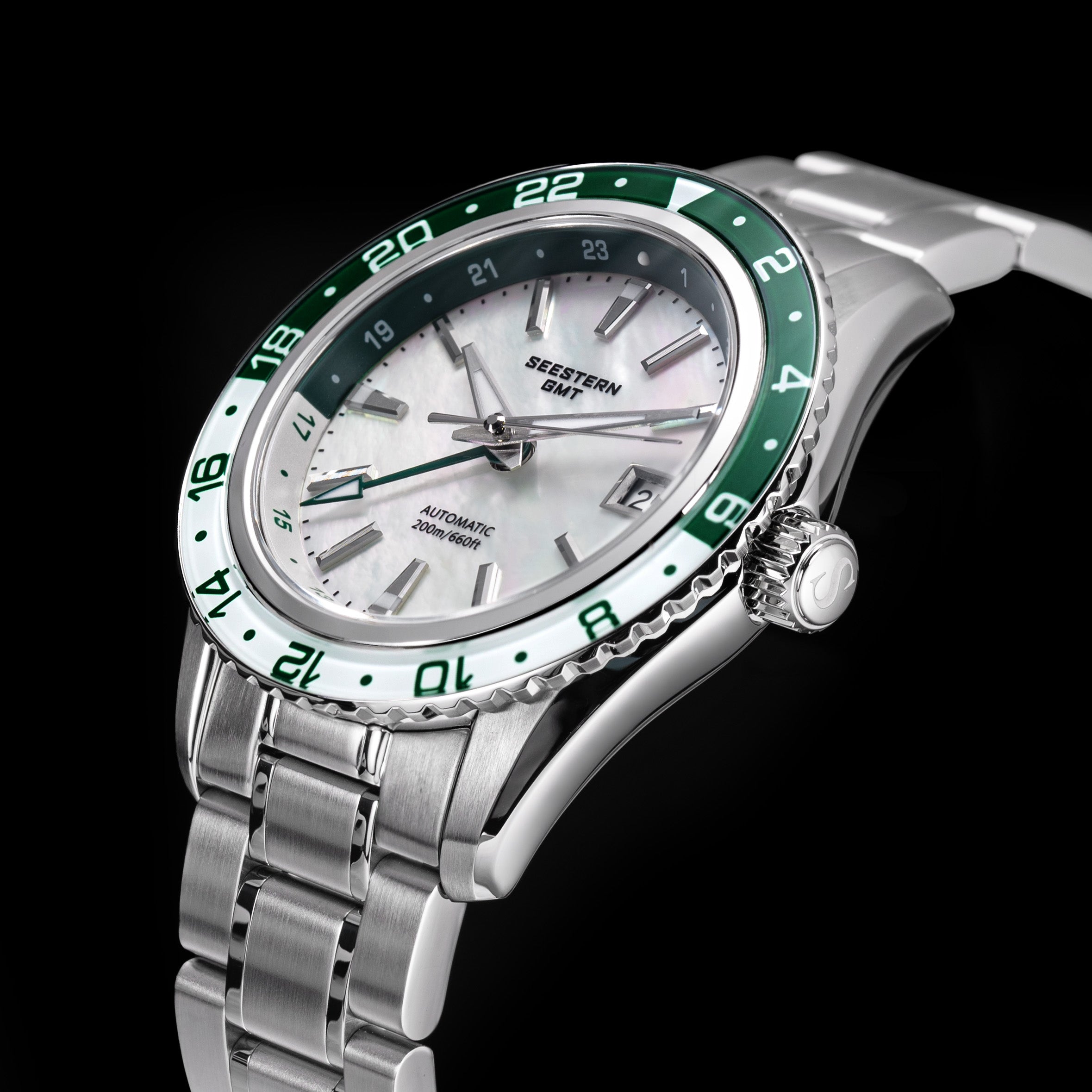 Seestern S456 GMT Automatic White Pearl Dial Automatic