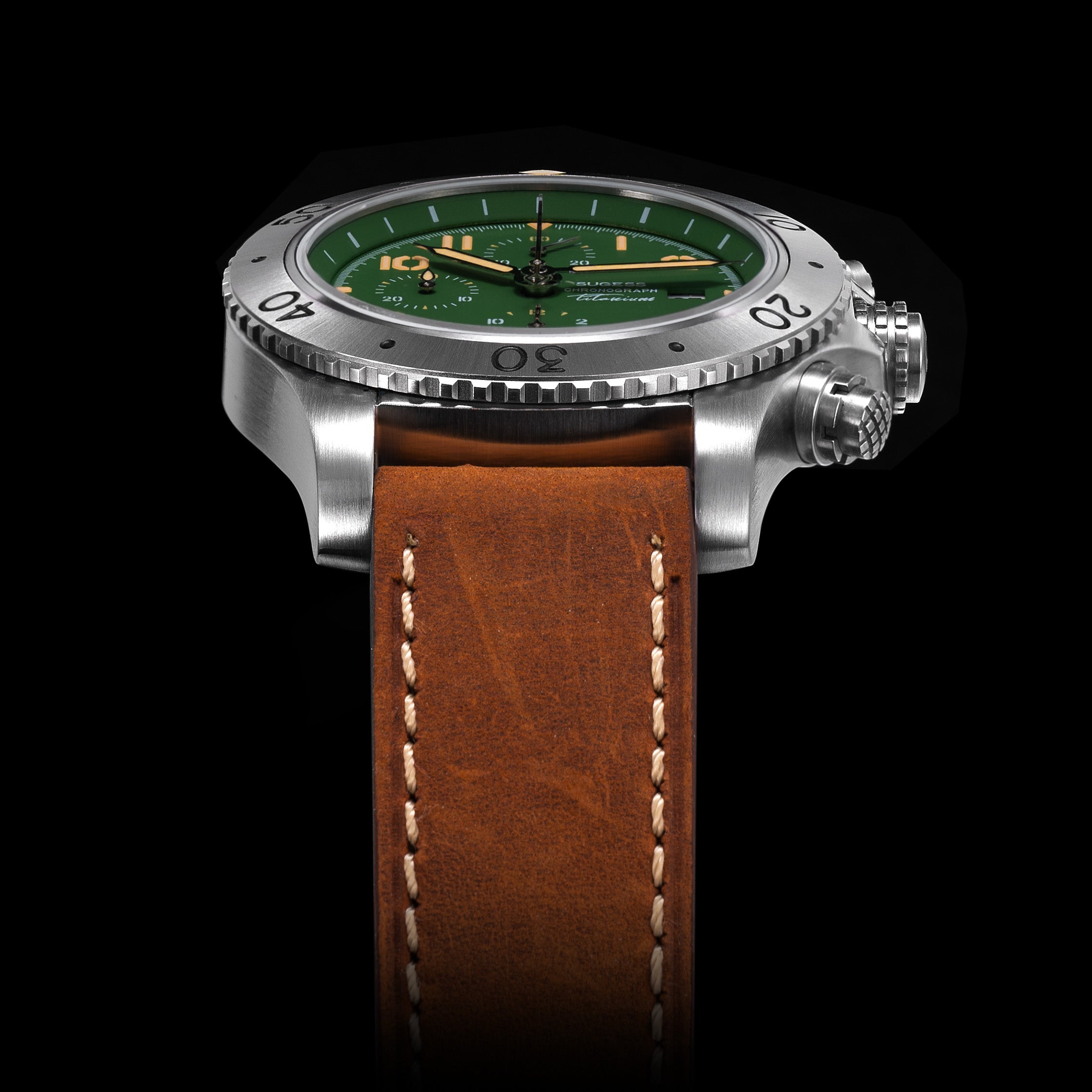 Sugess S464 Titanium Chronograph Green Dial