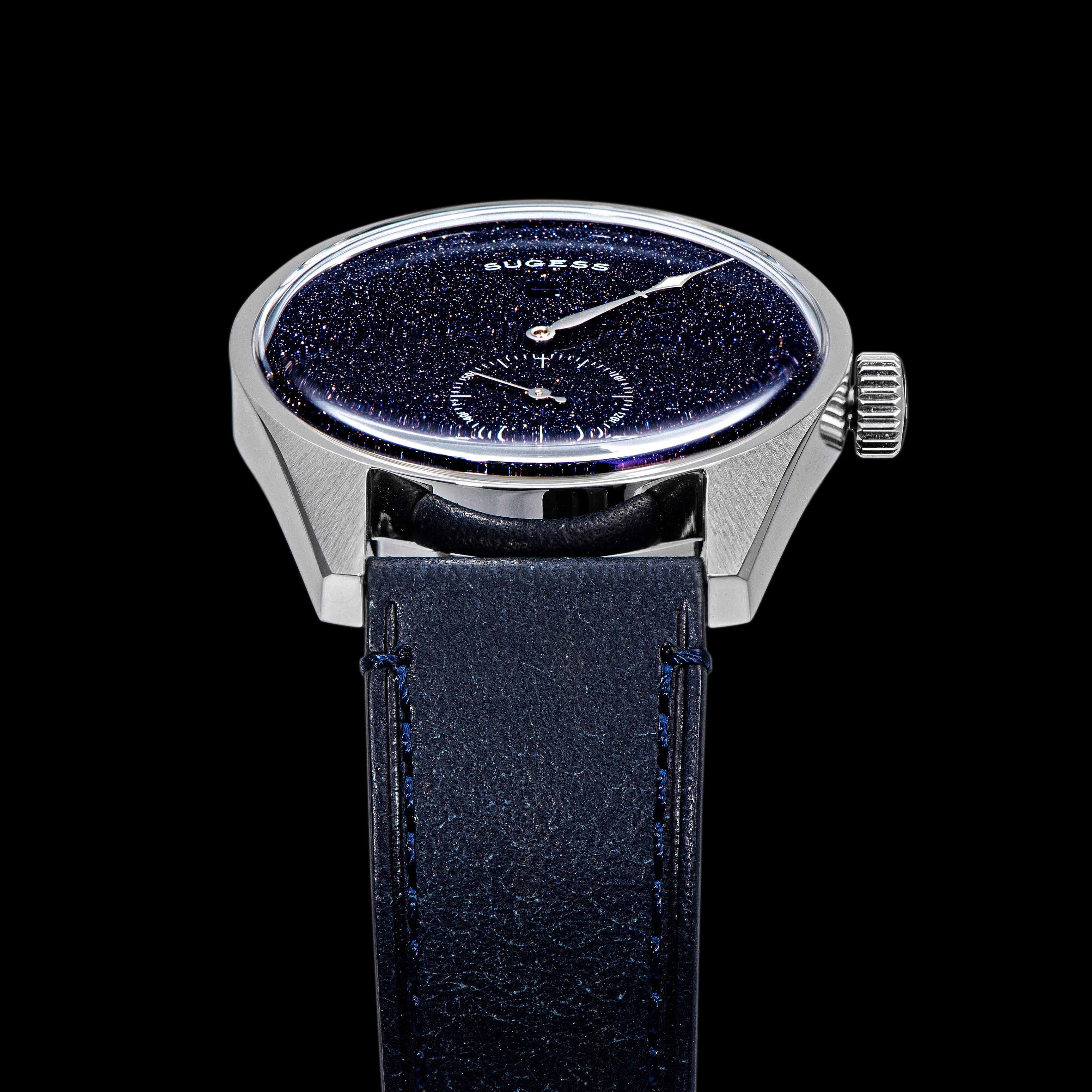 Automatic S451-2 Blue Sandstone Dial Jumping Hour One Pointer Stainles