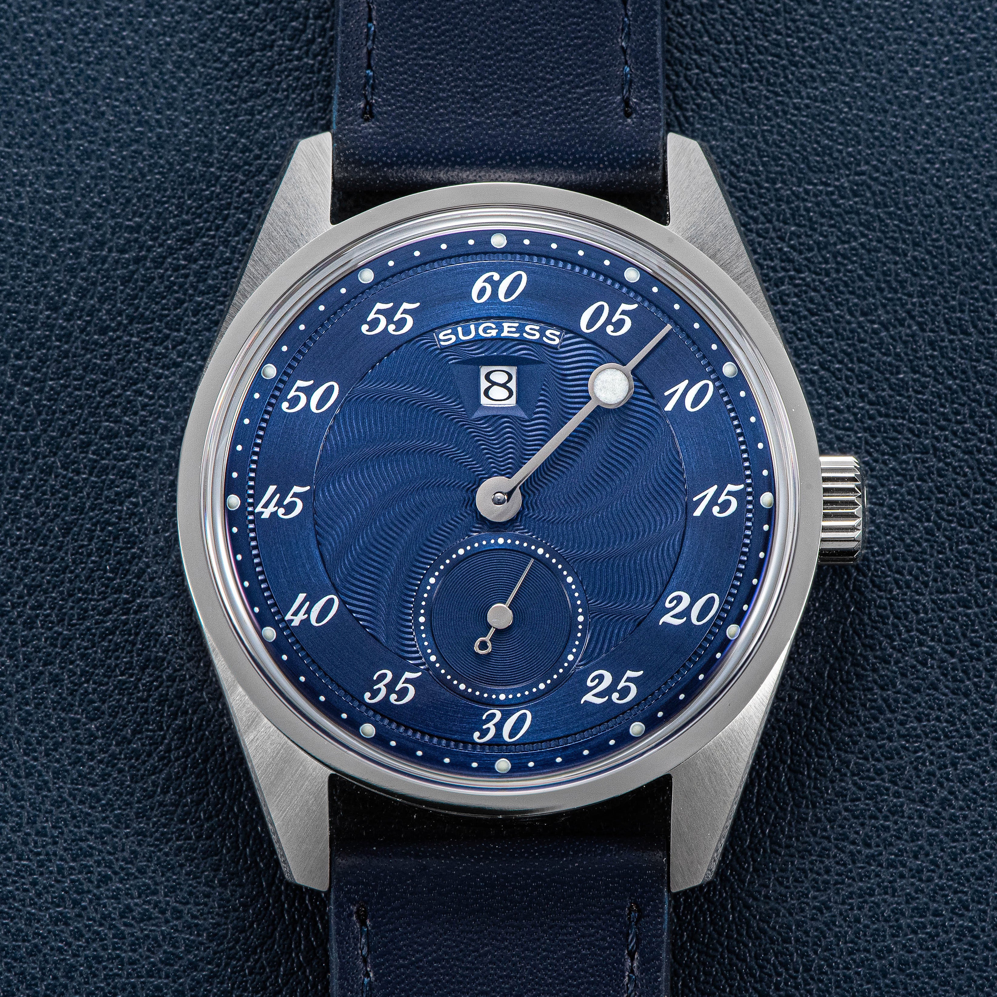 Automatic S451-1 Deep Blue Dial Jumping Hour One Pointer Stainless Ste