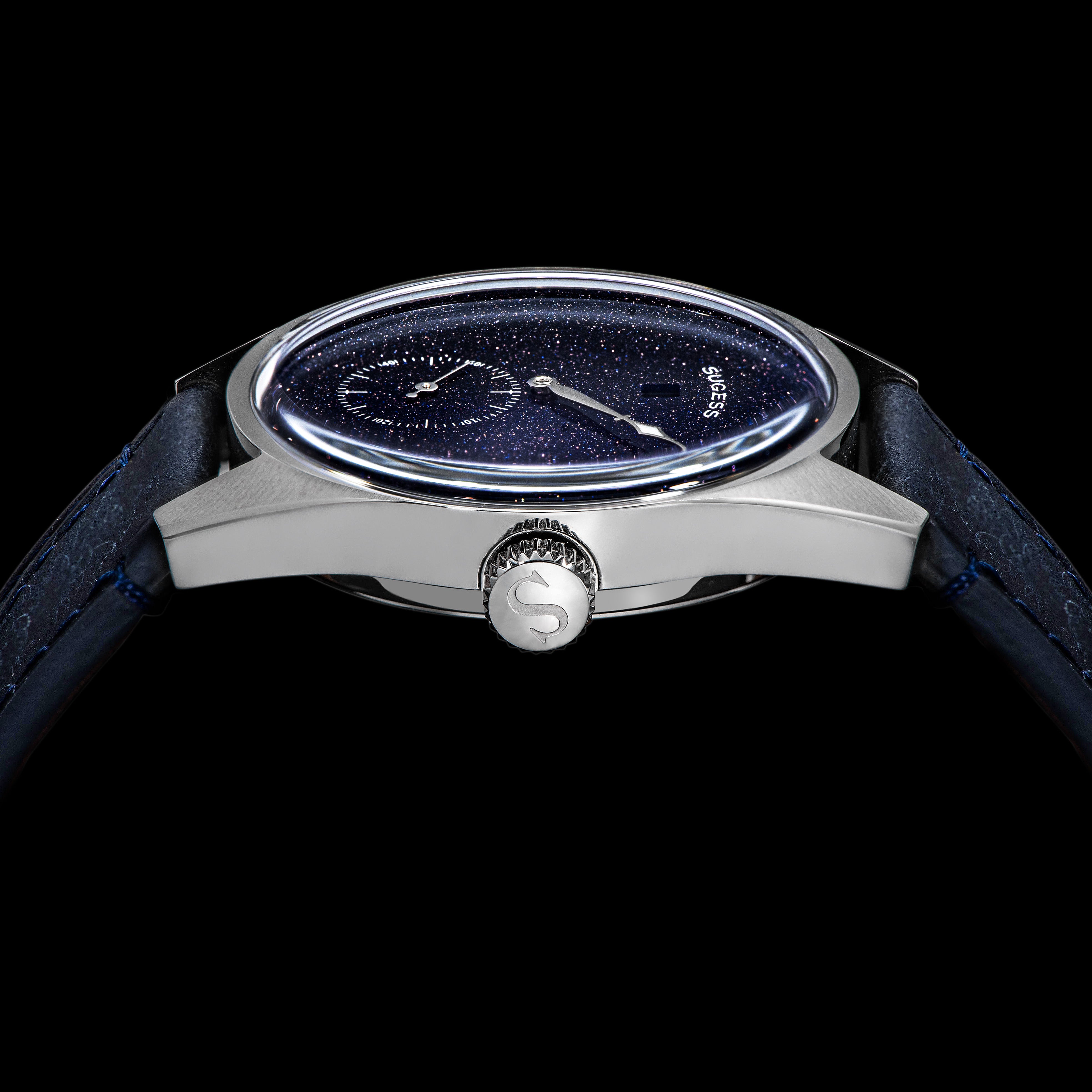 Automatic S451-2 Blue Sandstone Dial Jumping Hour One Pointer Stainles