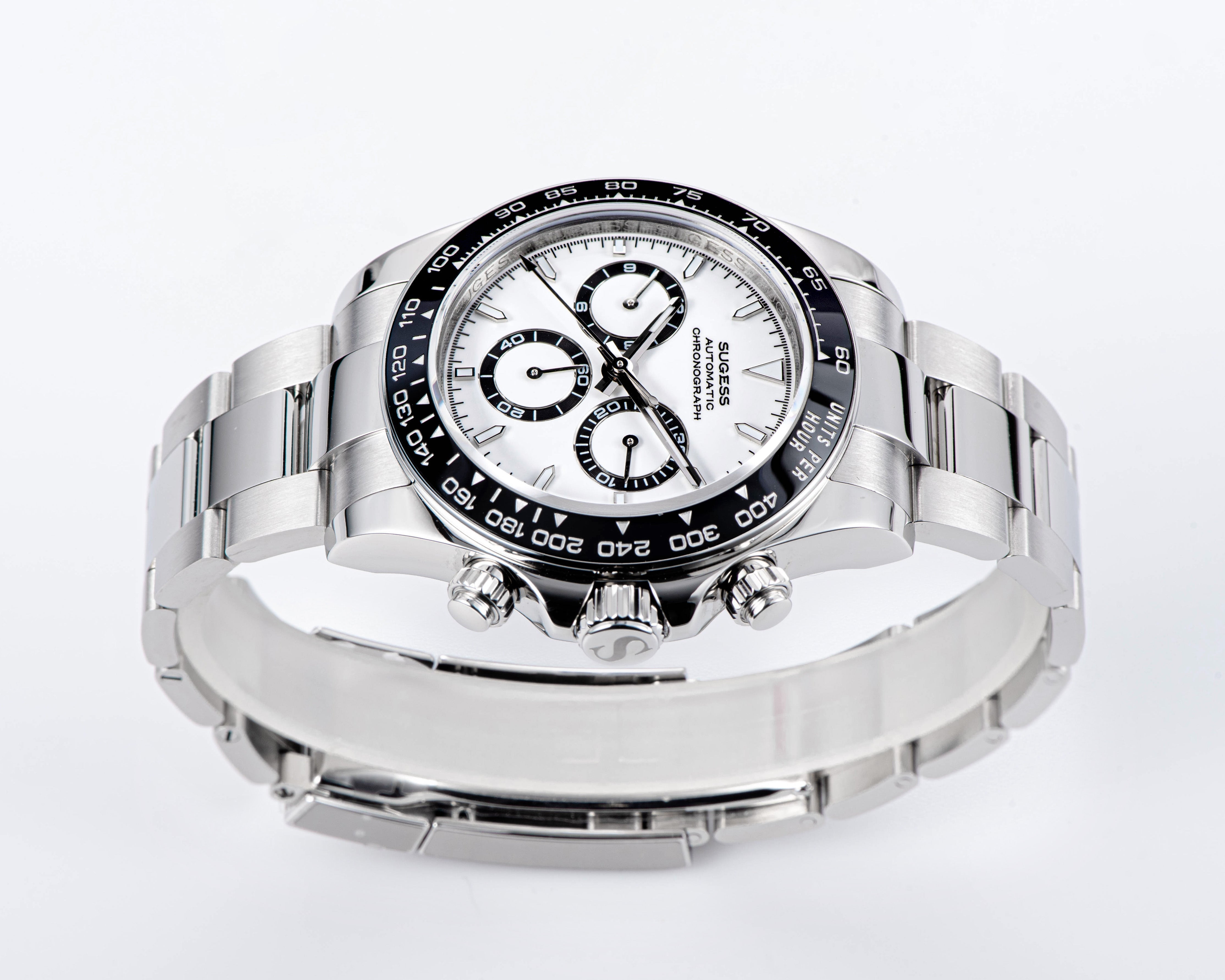 Automatic Chronograph S418-2.004 Black Dial Stainless Steel Bezel Prof