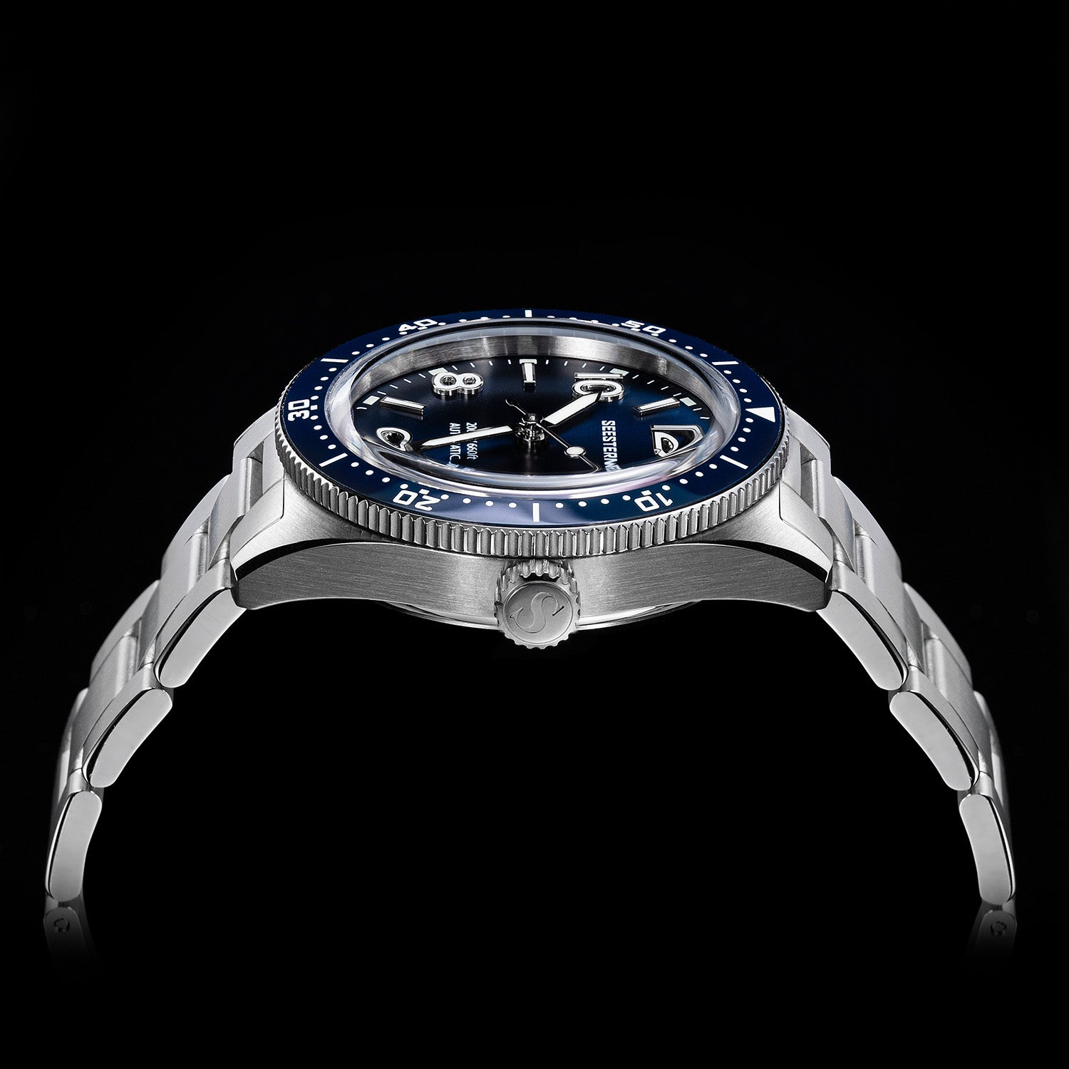 Seestern S434-2 Stainless-Steel Black Dial Professional Diver Automati