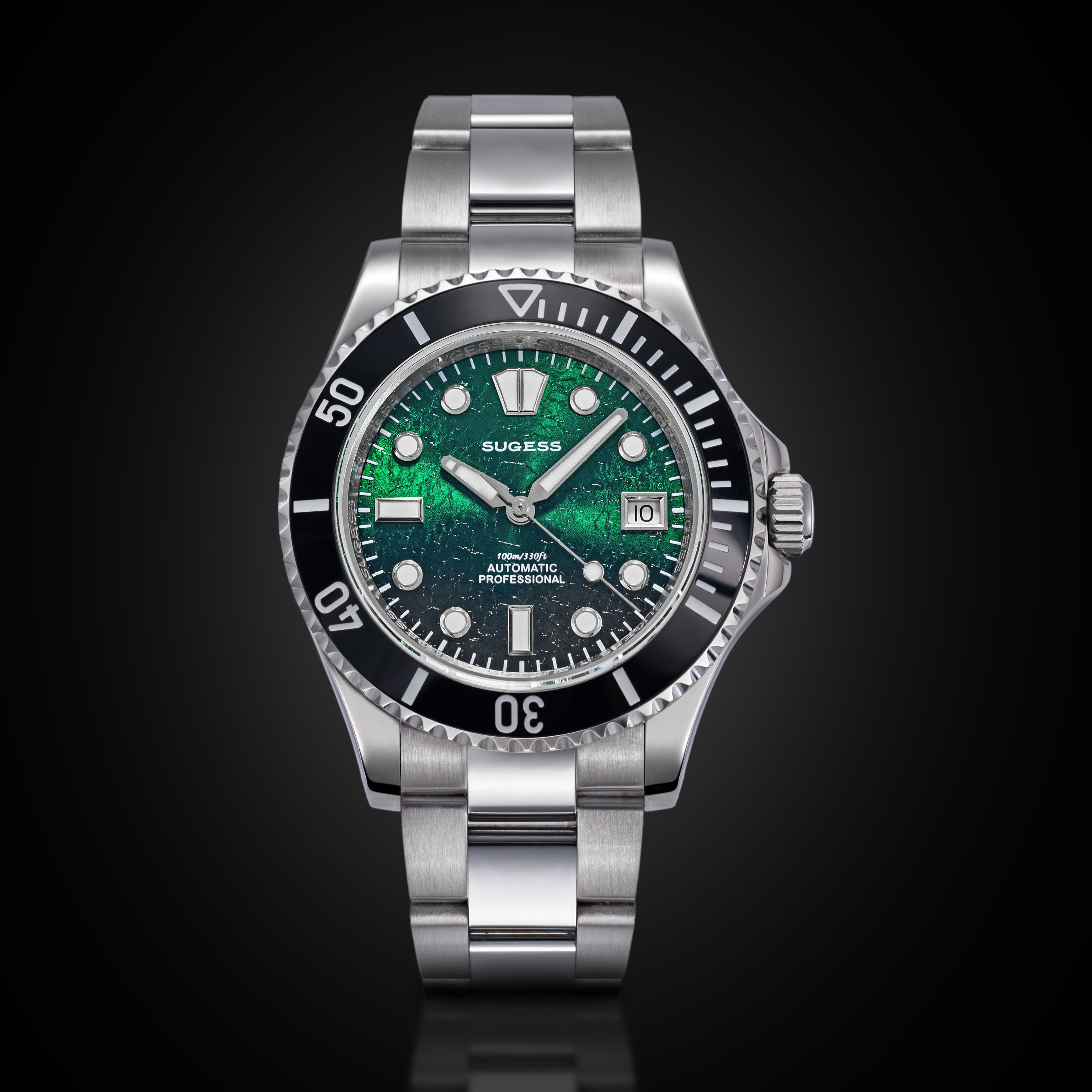 Sugess S476 Green Glacier Crackle Dial Automatic