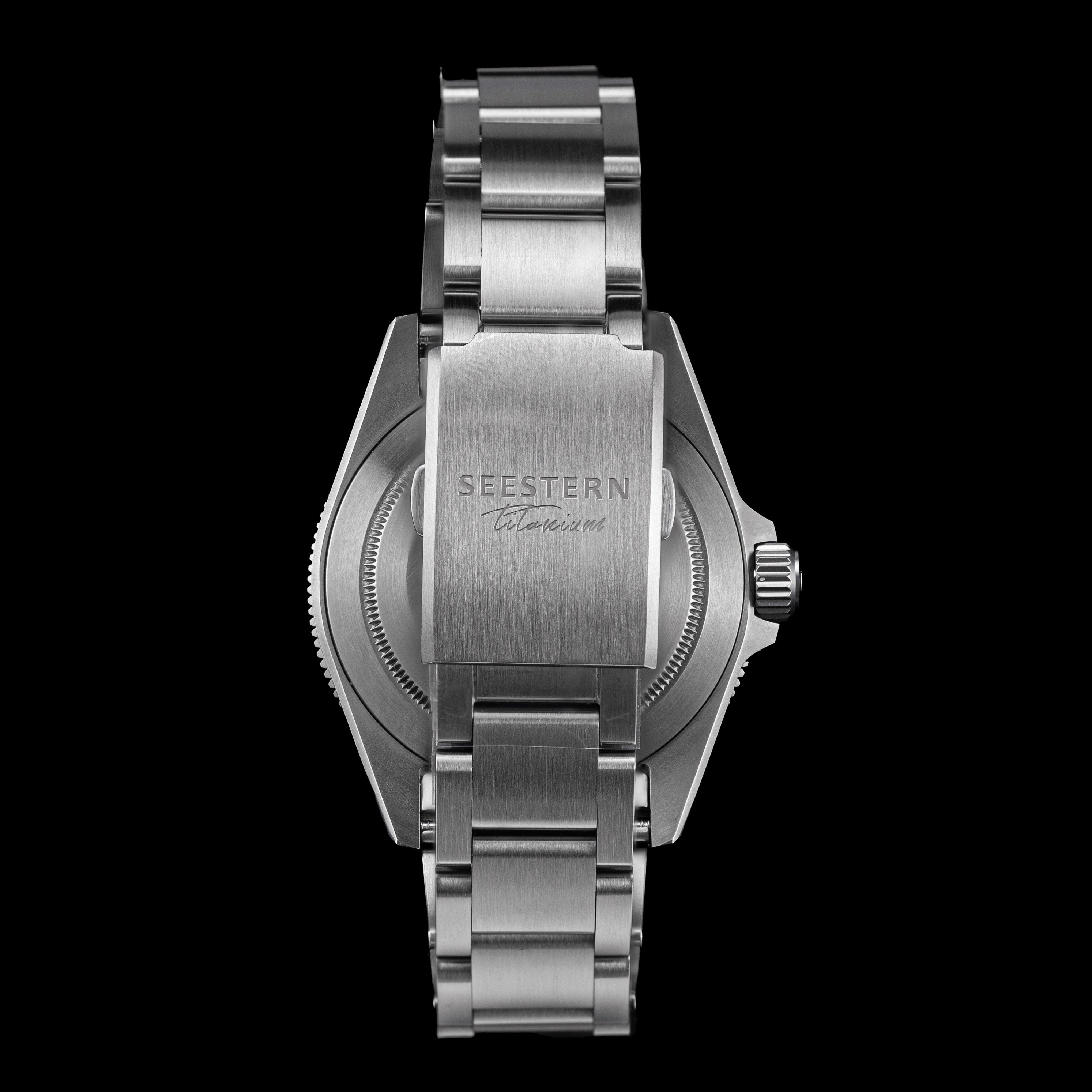 Seestern S462 Titanium Professional GMT Diver Black Dial