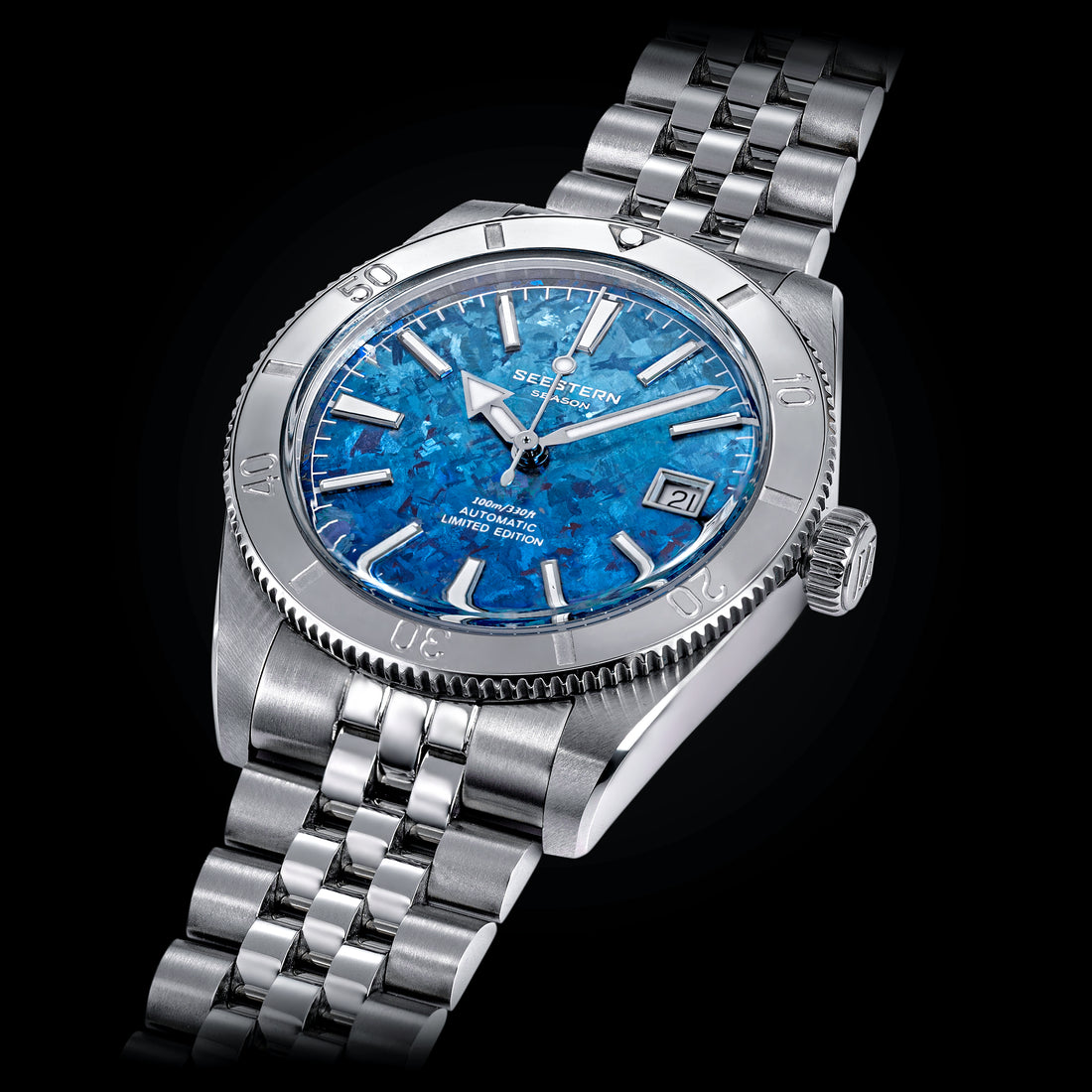 Seestern S477 Diver Blue Dial Stainless-Steel Bezel