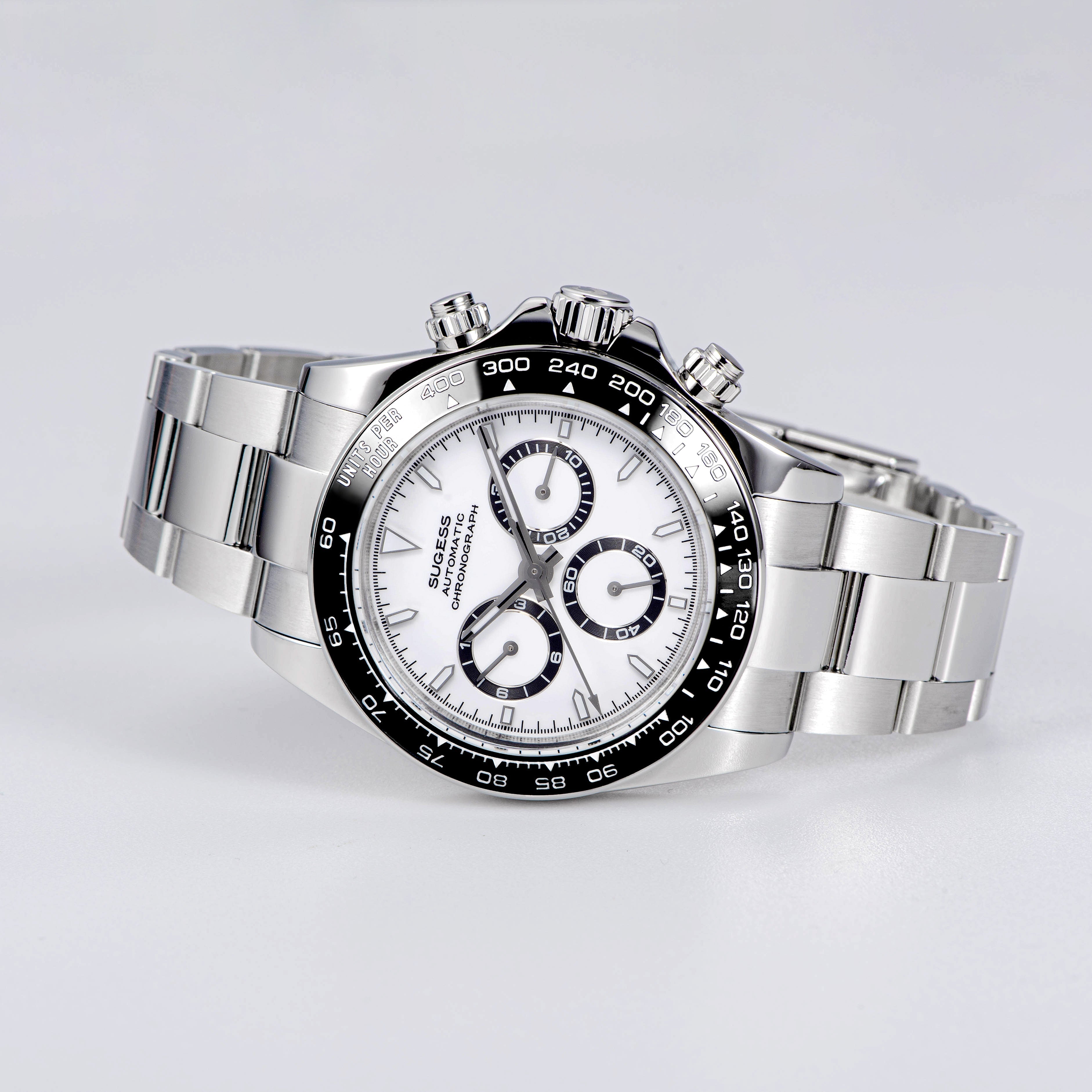 Automatic Chronograph S418-2.001 White Dial Stainless Steel Bezel Prof