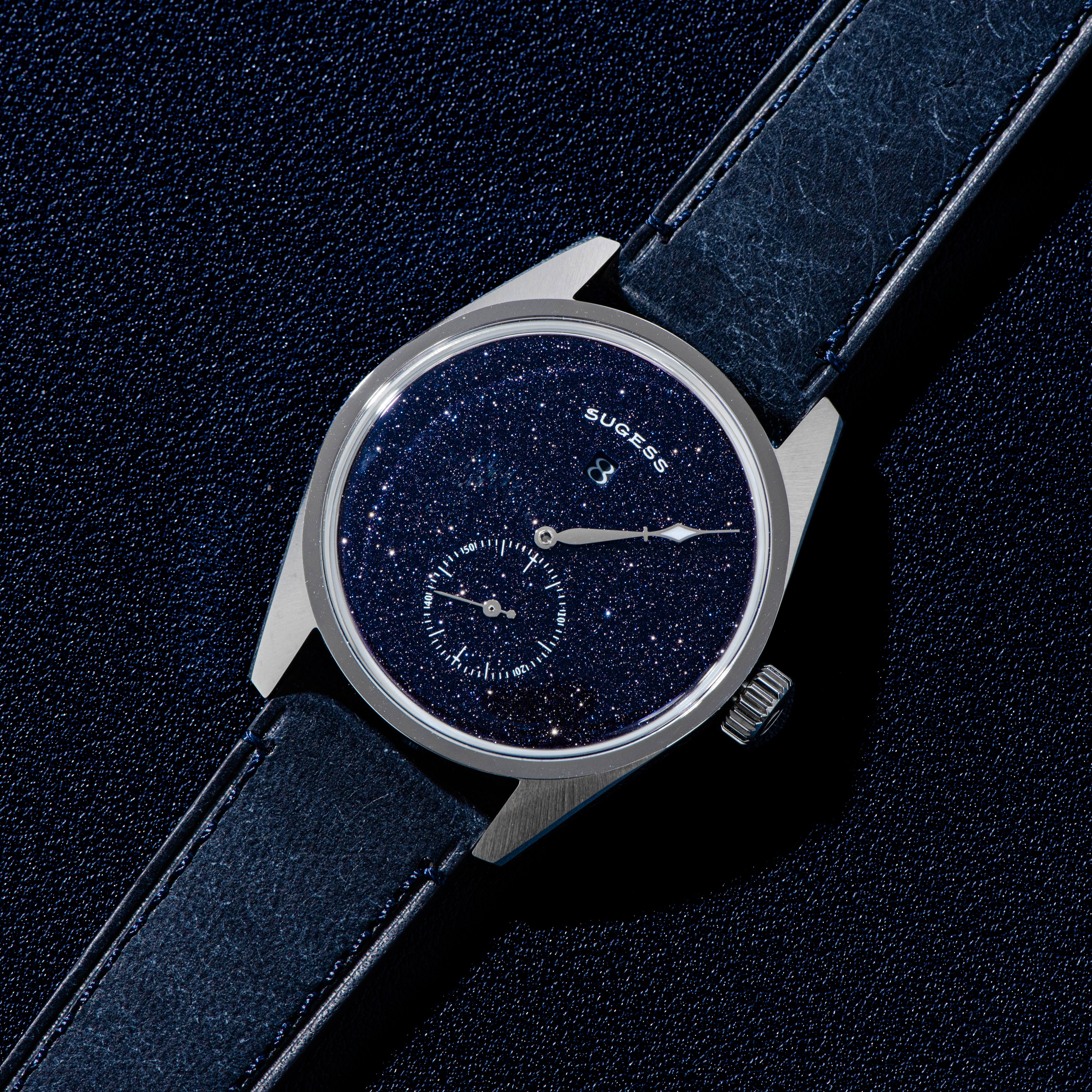 Automatic S451-2 Blue Sandstone Dial Jumping Hour One Pointer Stainles