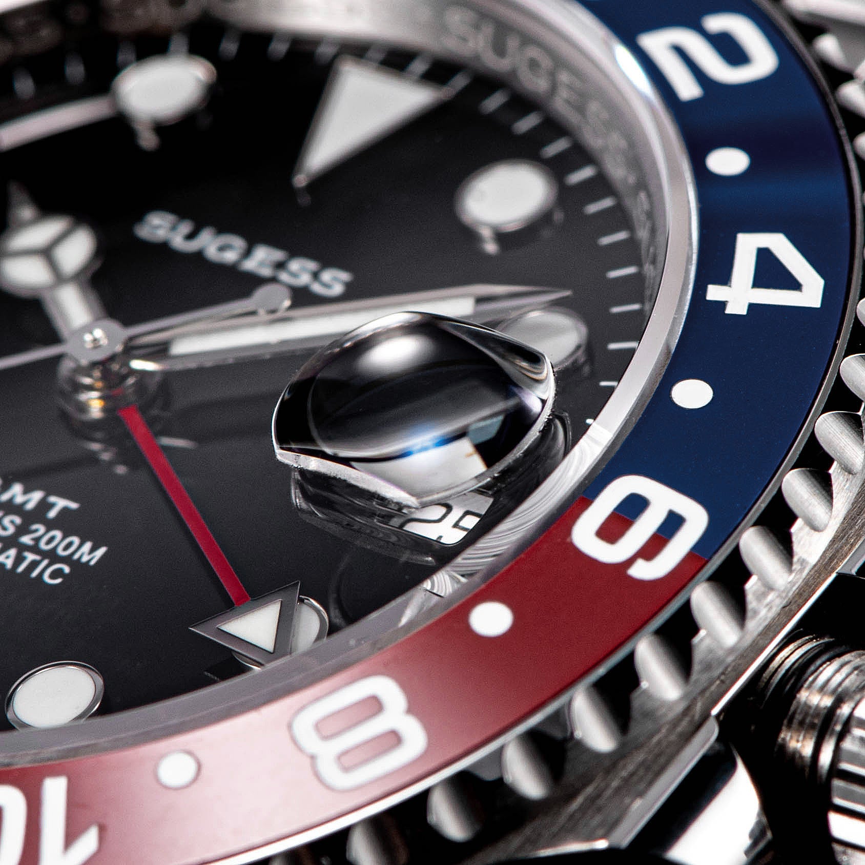 Sugess GMT Diver's Stainless Steel Ceramic Bezel High Beat 28,800