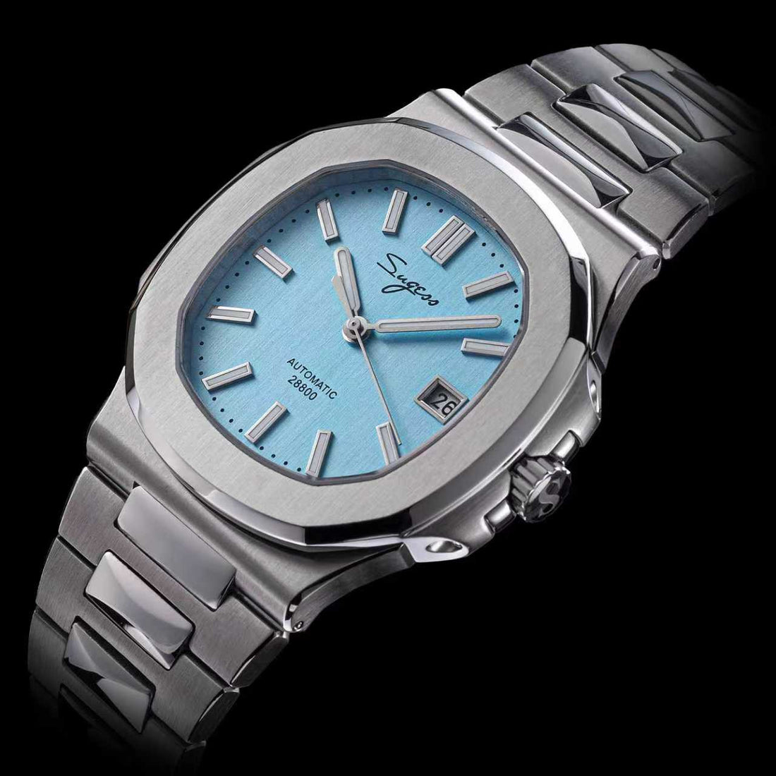 Heritage S466 PP Octagonal Day Display Light Blue Mother of Pearl Dial Stainless-Steel Automatic