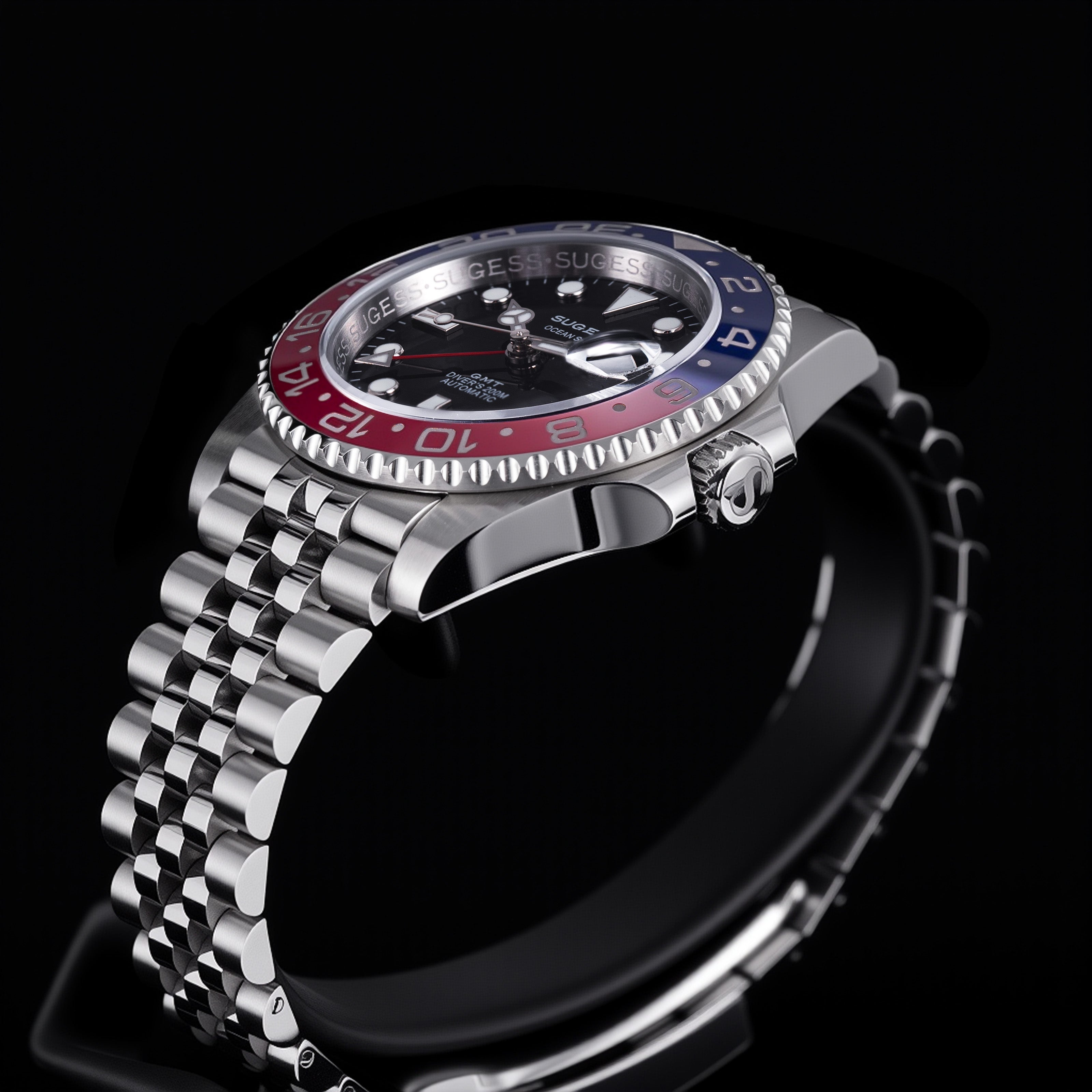 Sugess GMT Diver's Stainless Steel Ceramic Bezel High Beat 28,800