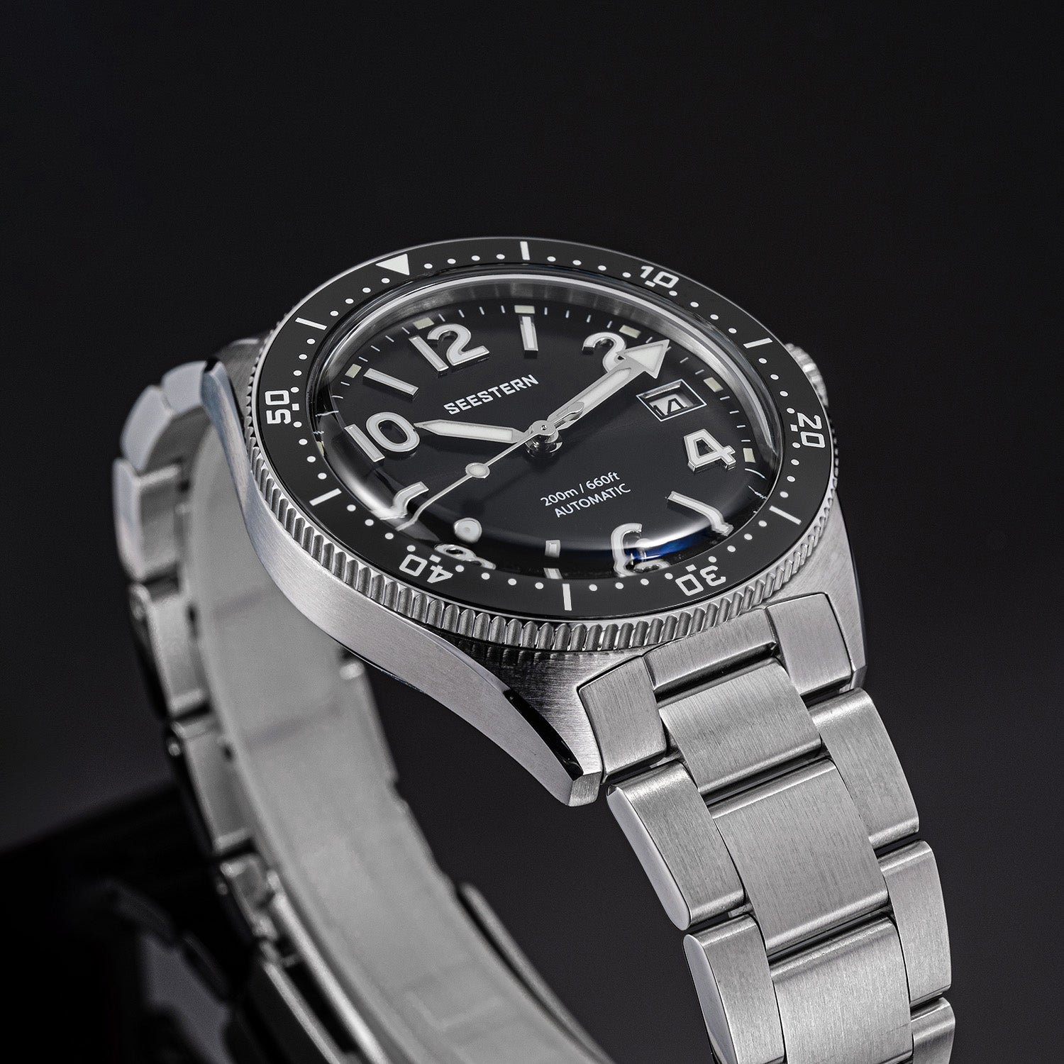 Seestern S434-2 Stainless-Steel Black Dial Professional Diver Automati
