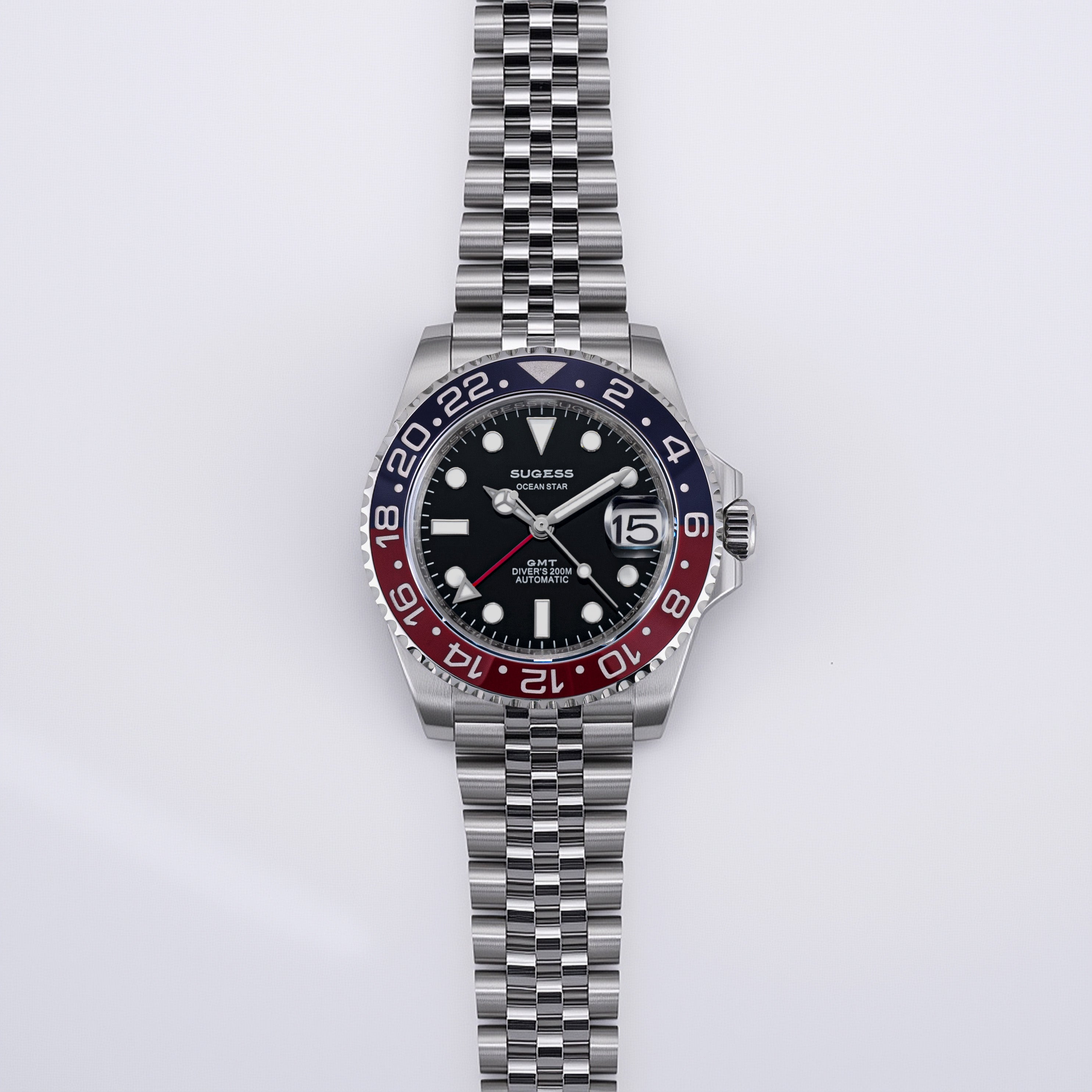 Sugess　GMT Sugess GMT Diver's Stainless Steel Ceramic Bezel High Beat 28,800