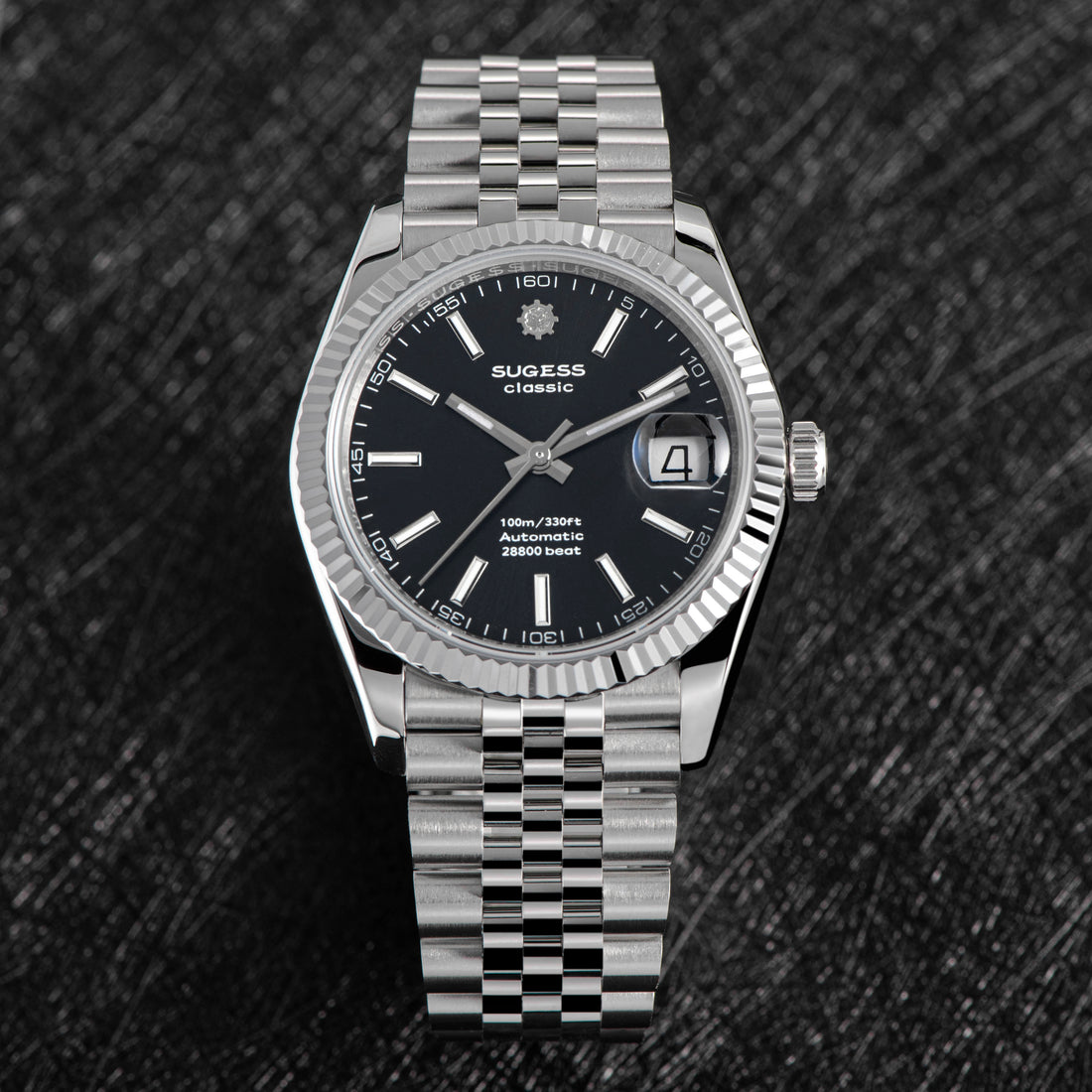 Automatic Classic S447 36mm Black Dial Fluted Bezel Jubilee Bracelet ST2130