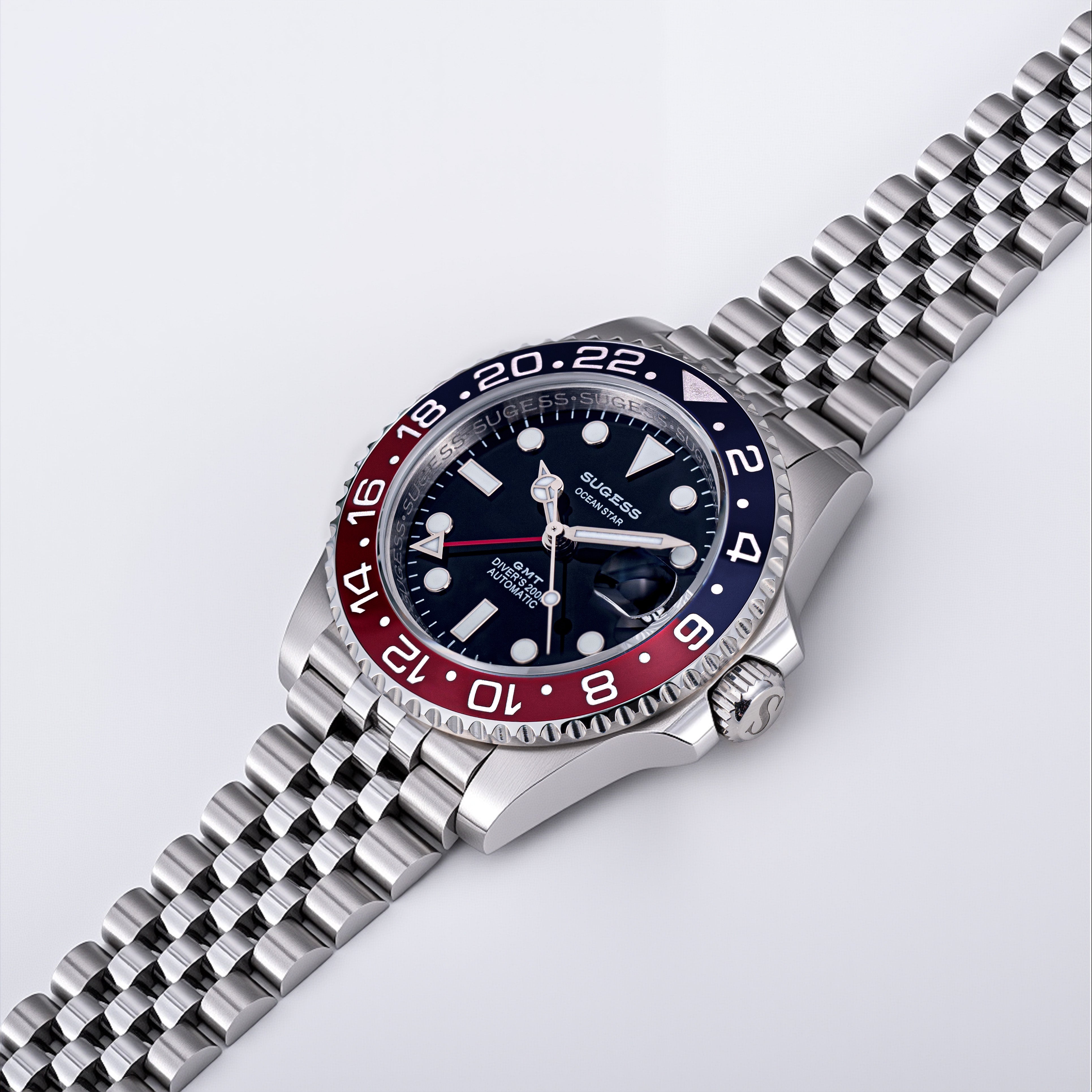 Sugess　GMT Sugess GMT Diver's Stainless Steel Ceramic Bezel High Beat 28,800