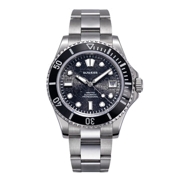 Sugess S476 Black Glacier Crackle Dial Automatic