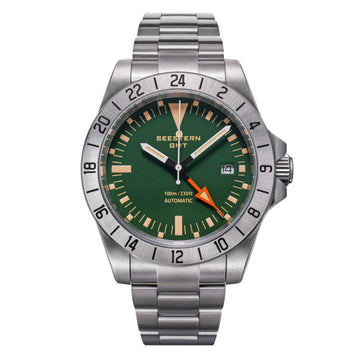Seestern Heritage S436-2 BB Green Dial GMT Automatic