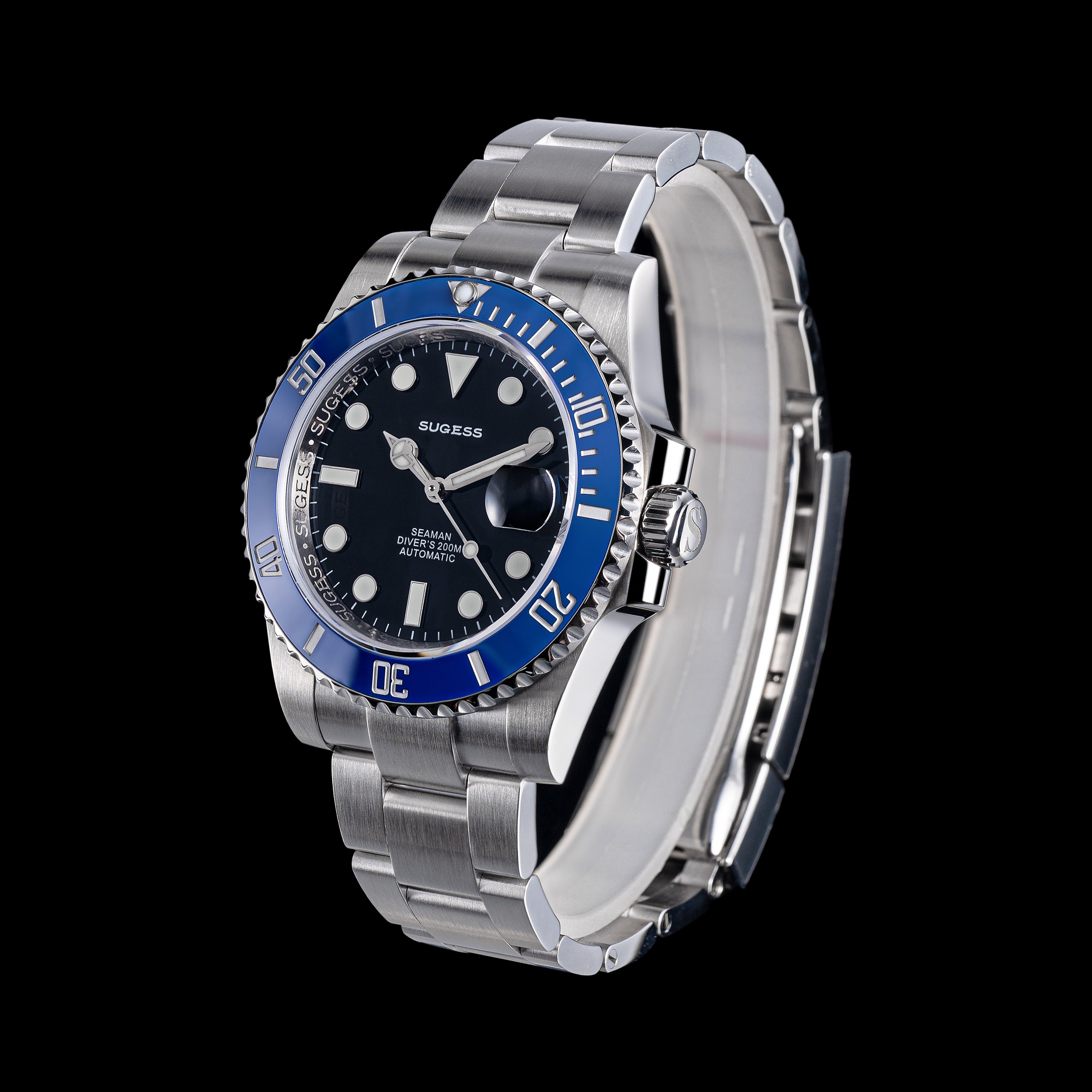 Ocean Star S421 SU116610LB Black Dial Blue Bezel (Seagull ST2130 movem