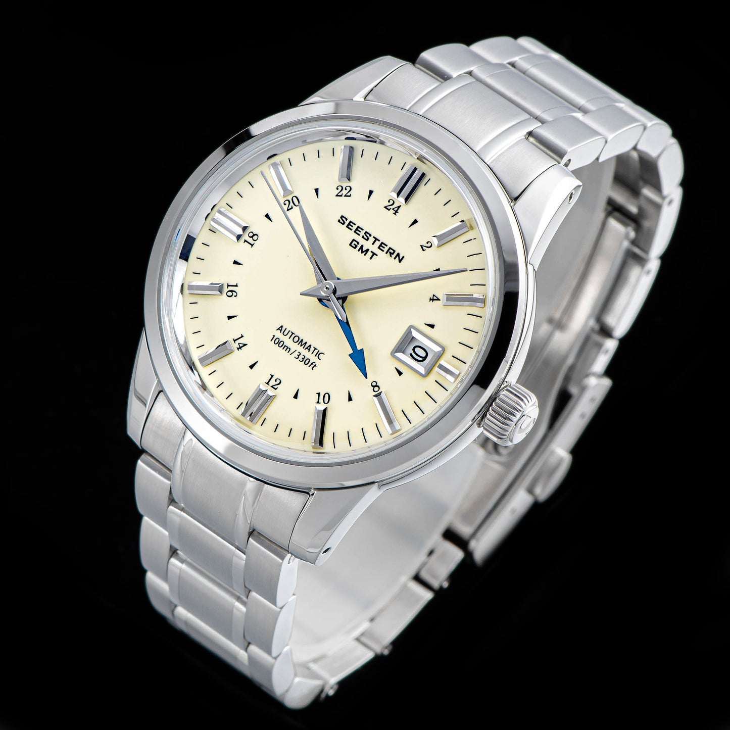 Seestern S446 GMT Watch Creamy Dial (Seiko NH34 GMT movement)
