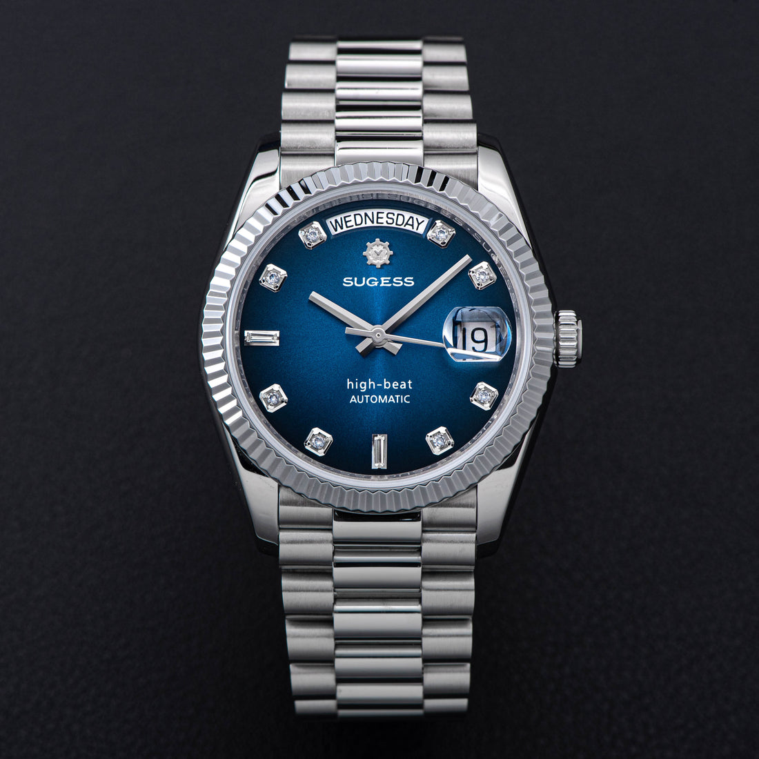 Heritage S449 DD Date and Day Display DD36 36mm Stainless Steel Blue Dial Automatic