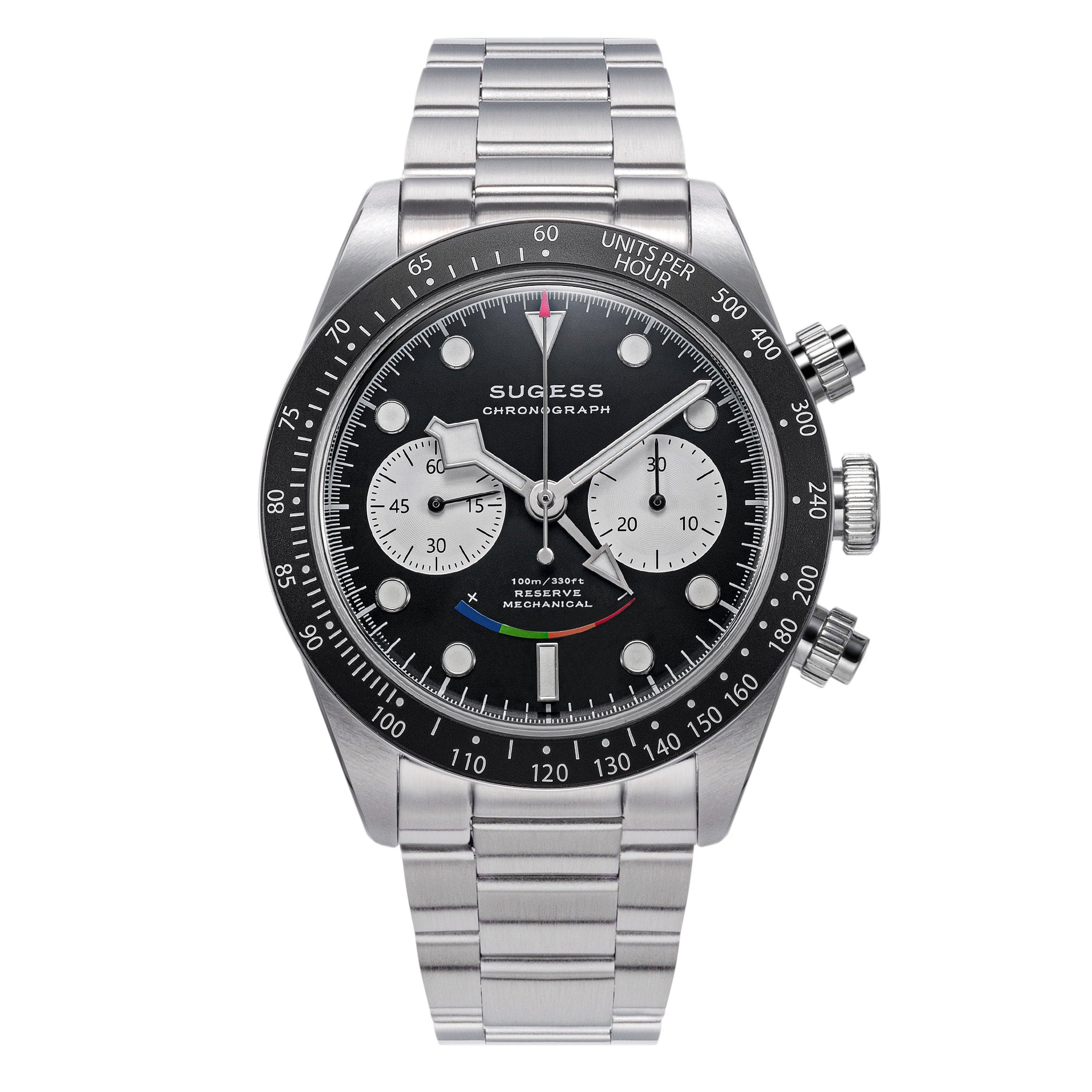 Chrono Heritage S475 Chronograph Power Reserve Smile Black Panda Dial