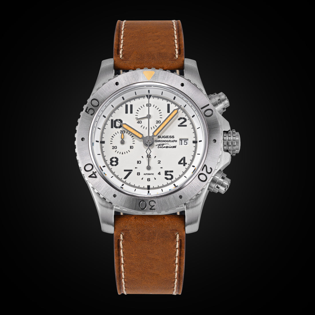 Sugess S464 Titanium Chronograph White Dial