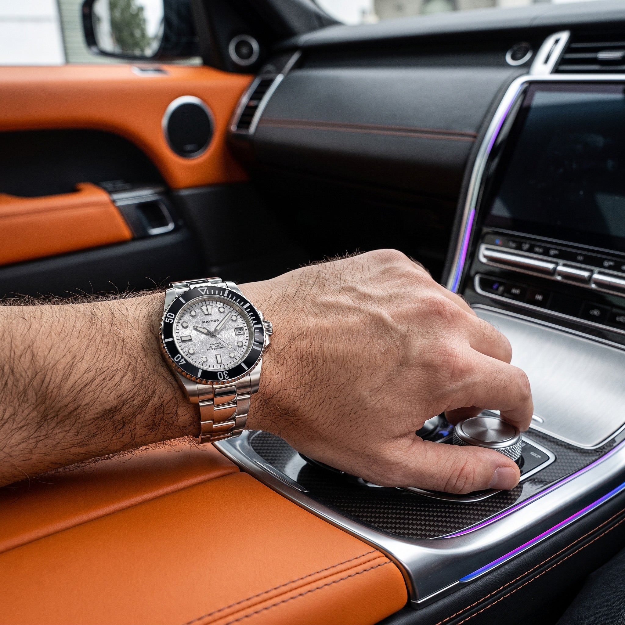 Sugess S476 Black Glacier Crackle Dial Automatic