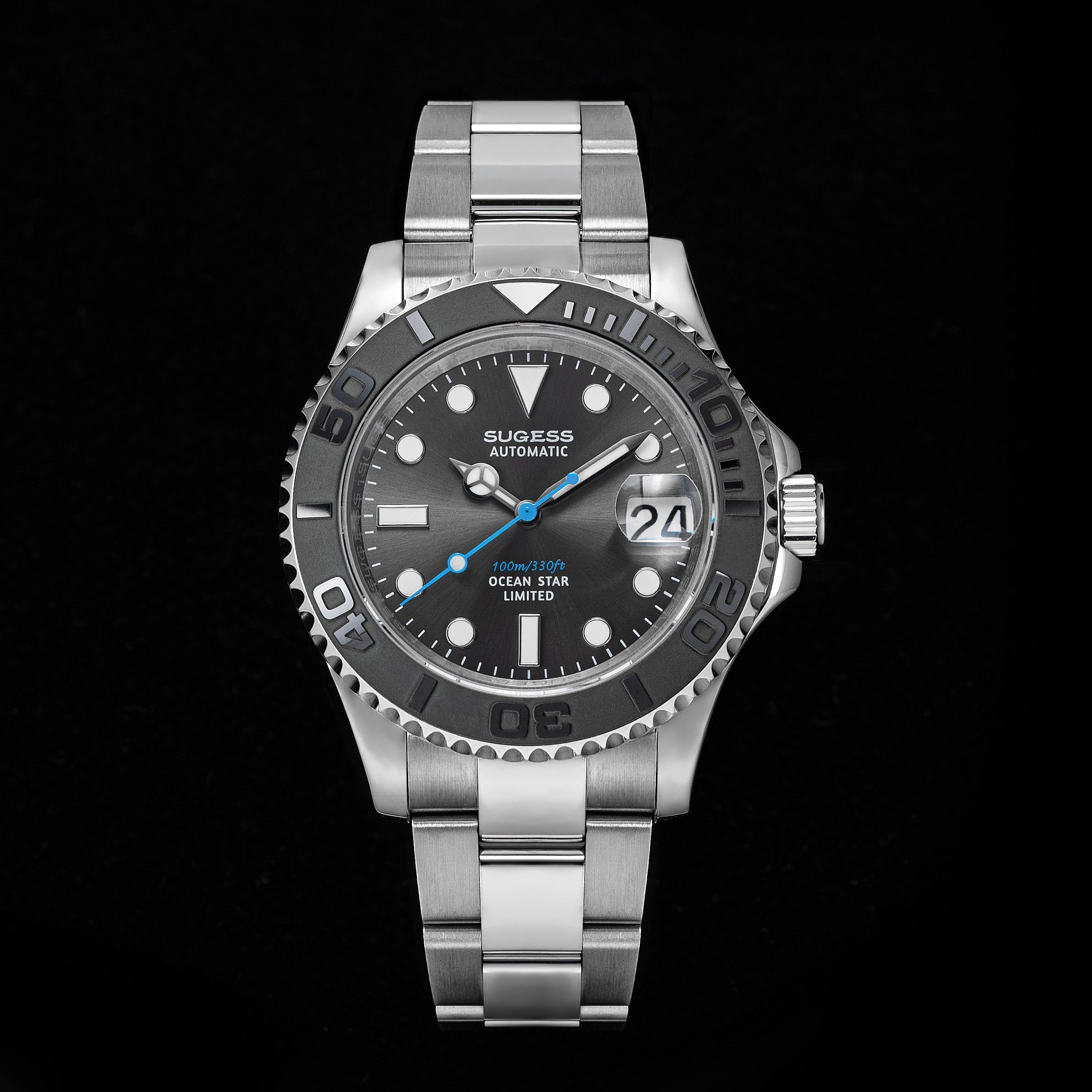 Ocean Star S450 YM Diver Watch NH35 Ceramic Bezel Black Dial Limited E